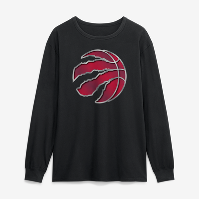 Toronto Raptors  Metallic Mascot Long Sleeve T-Shirt - Black