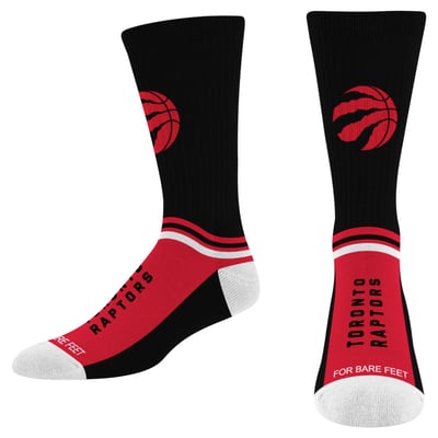  Toronto Raptors For Bare Feet Team Slope Crew Socks - Black