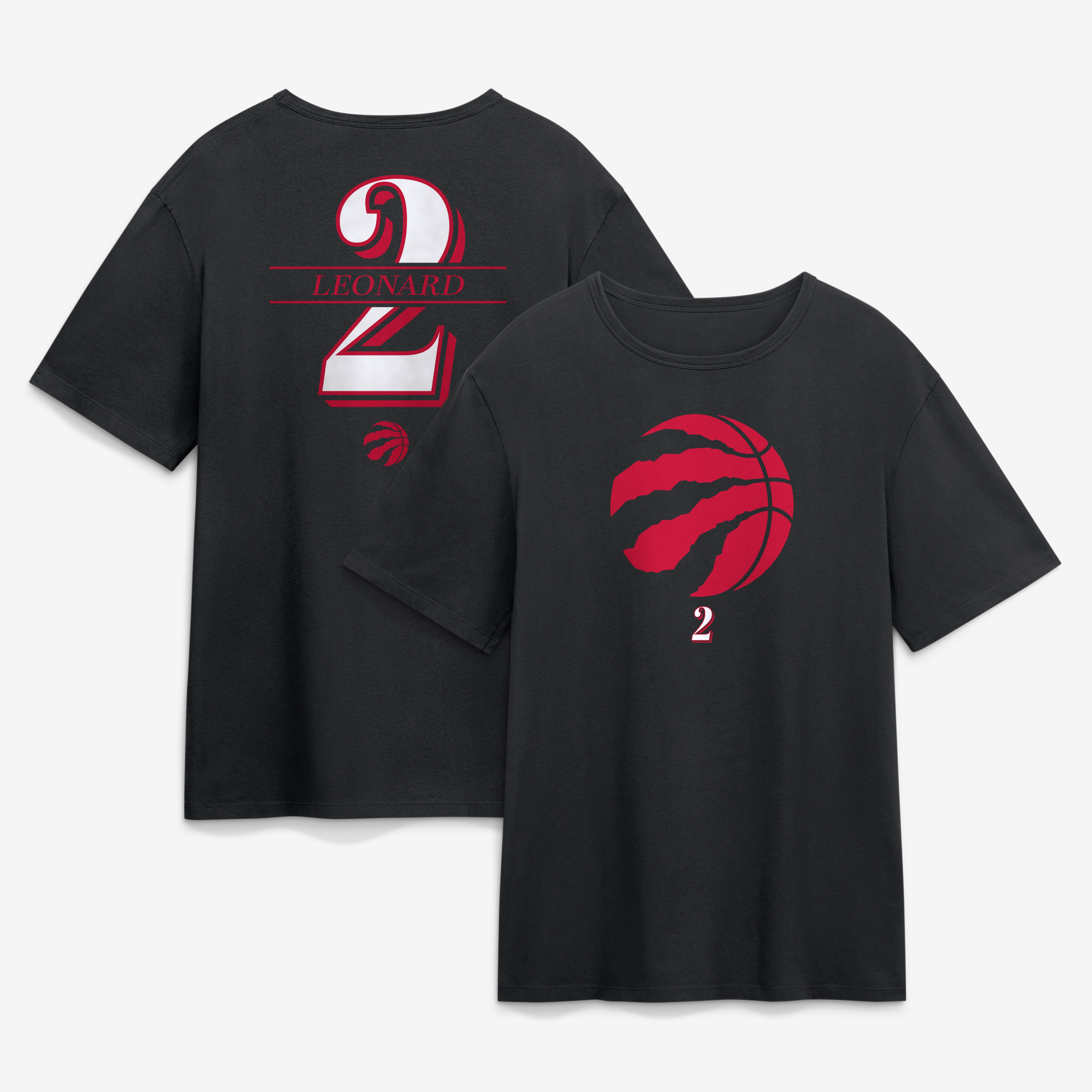 T-shirt noir pour homme Kawhi Leonard, Raptors de Toronto, avec nom et numéro « the Paint »