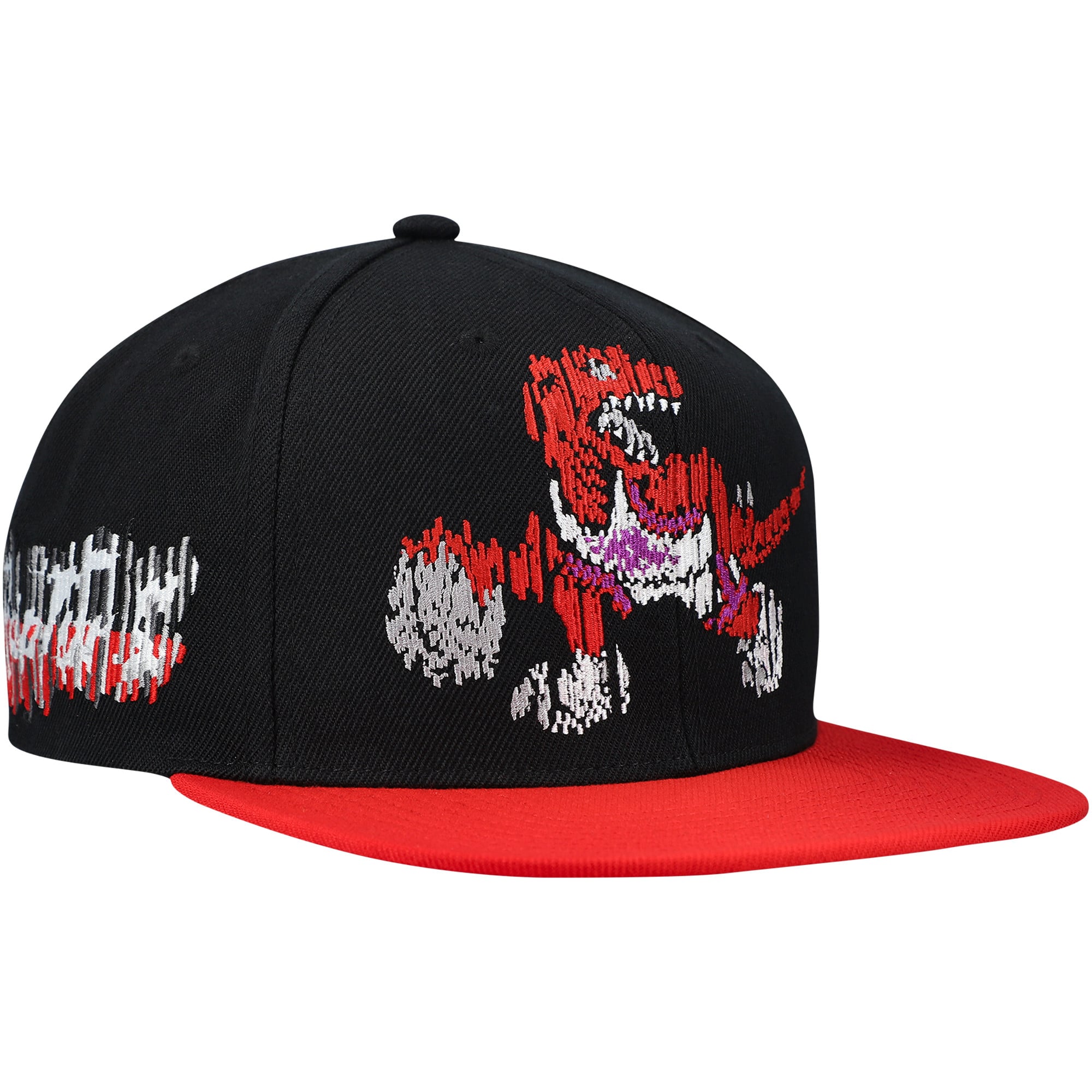 Men's Mitchell & Ness Black Toronto Raptors Glitch Snapback Hat