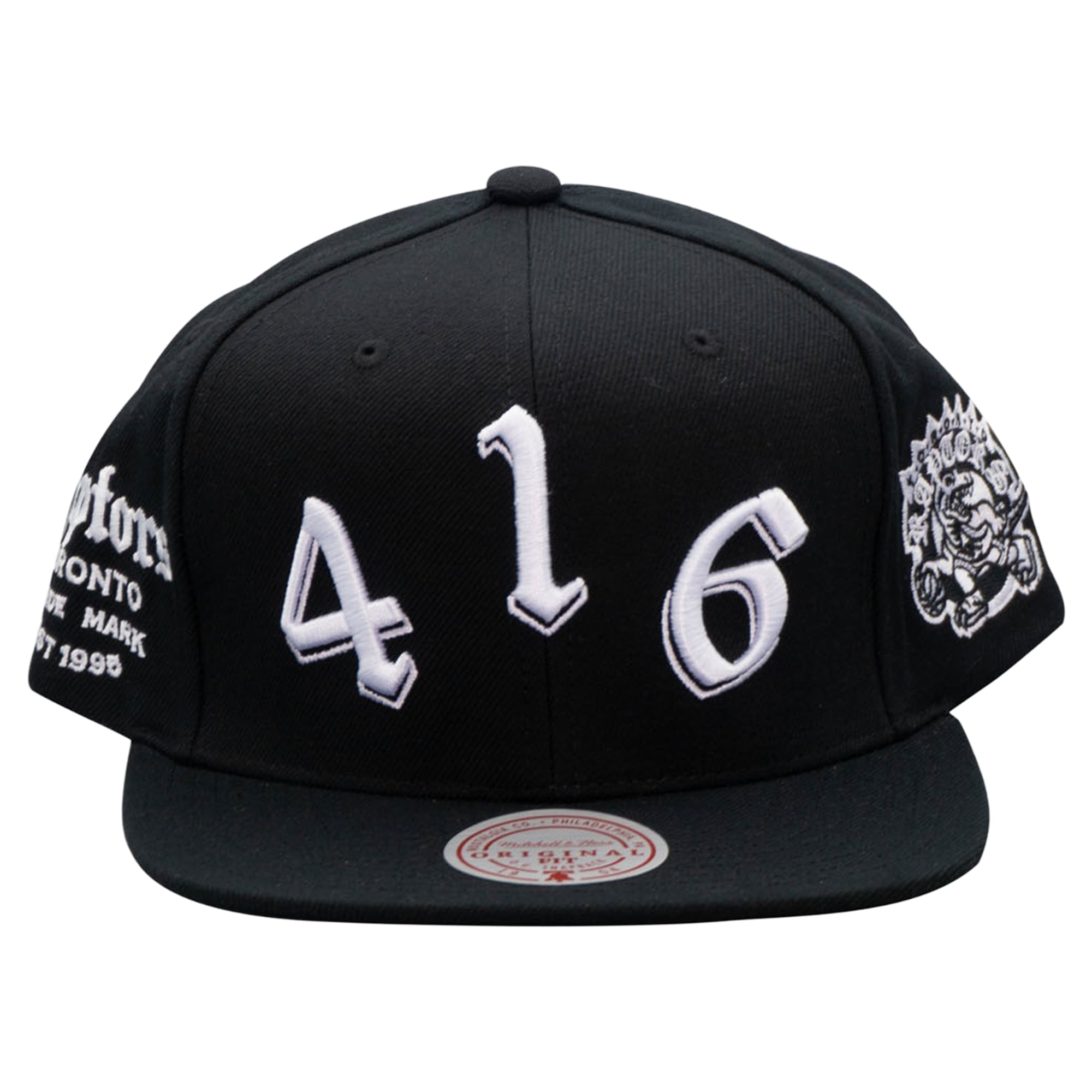 Men's Mitchell & Ness Black Toronto Raptors Hello Darkness Area Code Snapback Hat