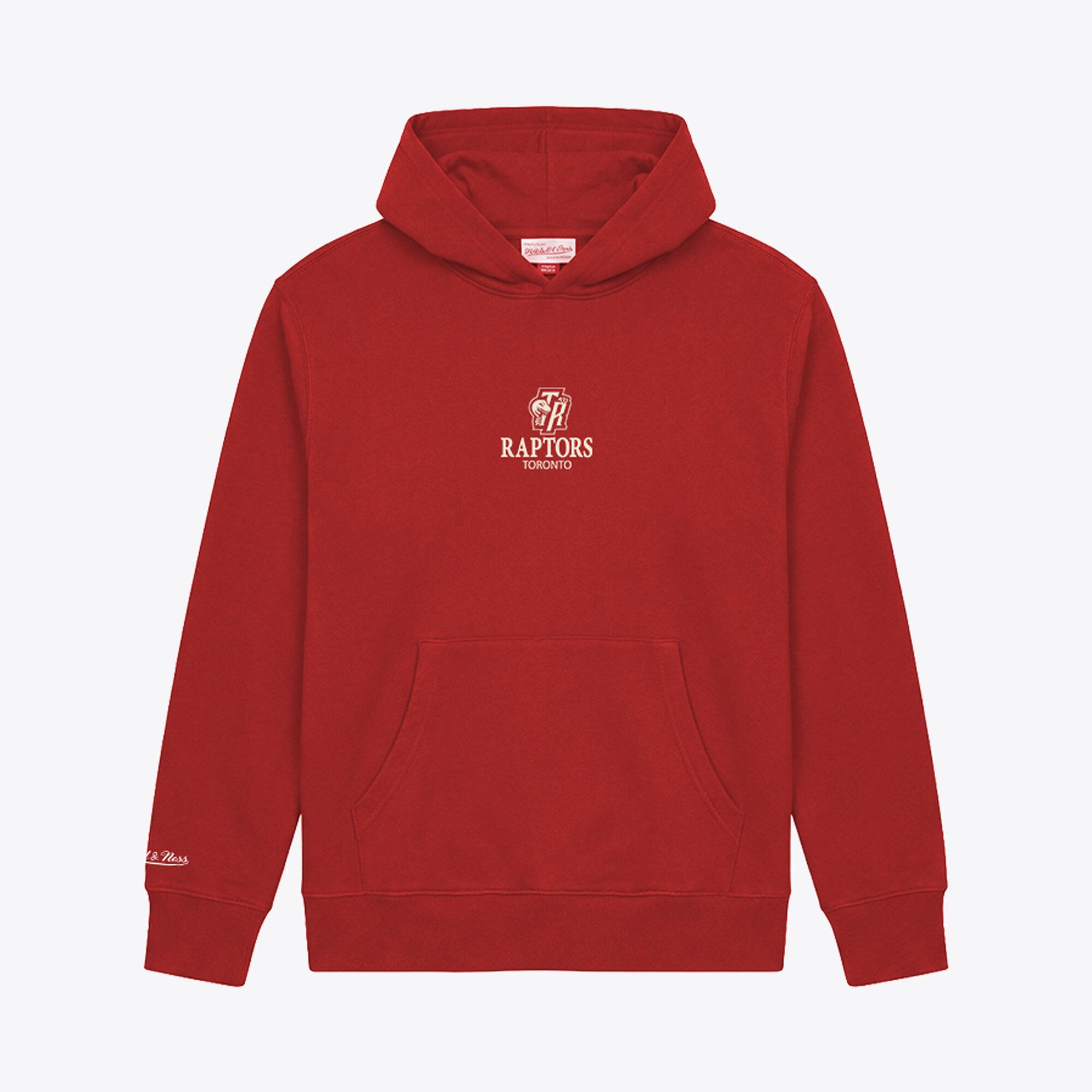 Sweat à capuche en polaire rouge Mitchell & Ness pour homme, modèle Toronto Raptors.