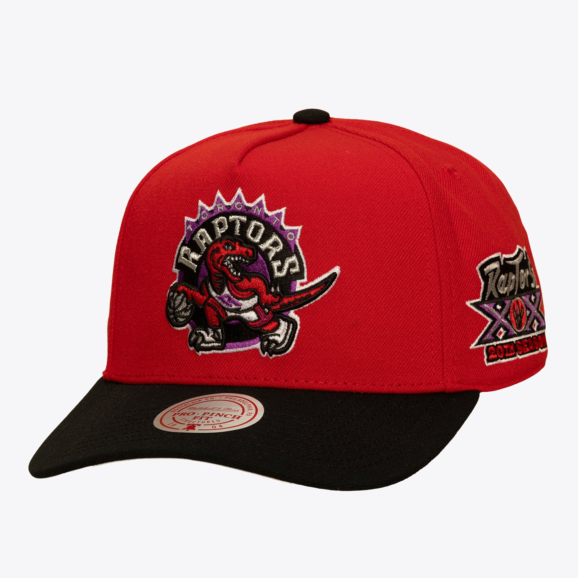 Men's Toronto Raptors Mitchell & Ness Red/Black In the City Pro Pinch Snapback Hat