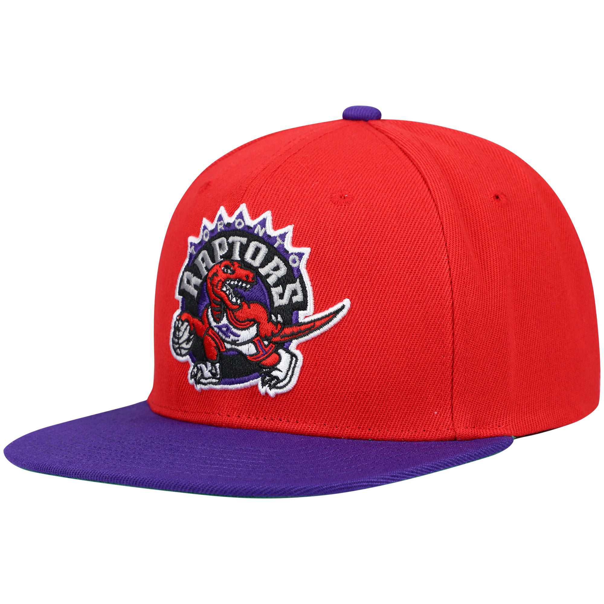 Men's Toronto Raptors Mitchell & Ness Red/Purple Hardwood Classics Core Snapback Hat