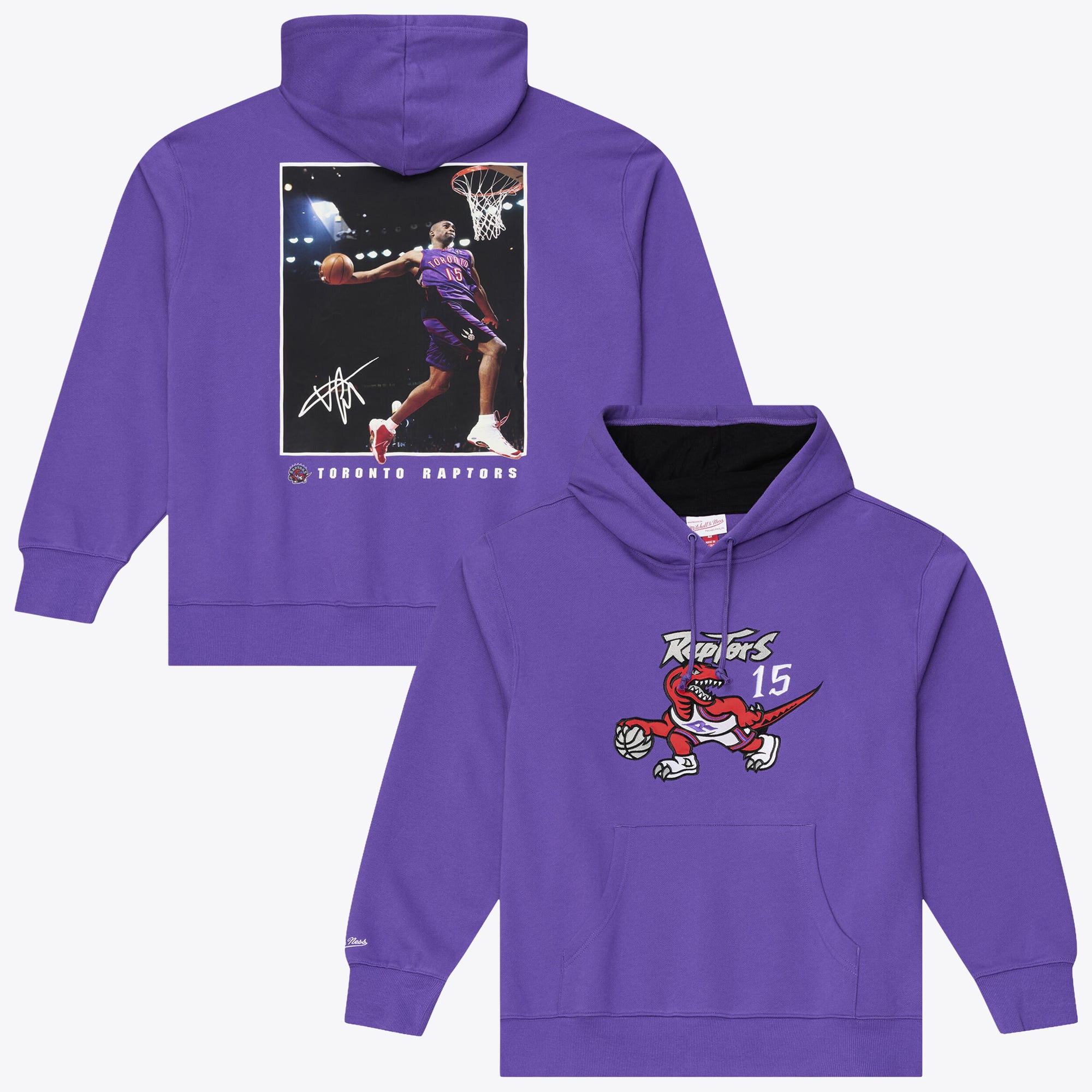 Men's Mitchell & Ness Vince Carter Purple Toronto Raptors Player Fleece Hoodie