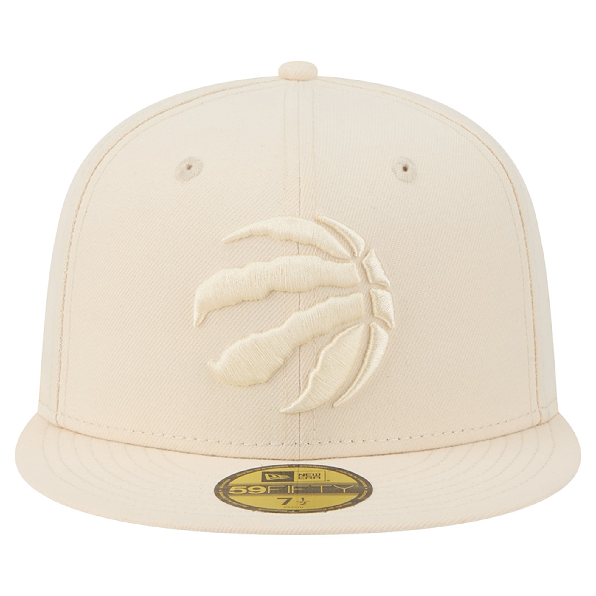 Casquette ajustée New Era 59FIFTY crème pour homme, collection Toronto Raptors.