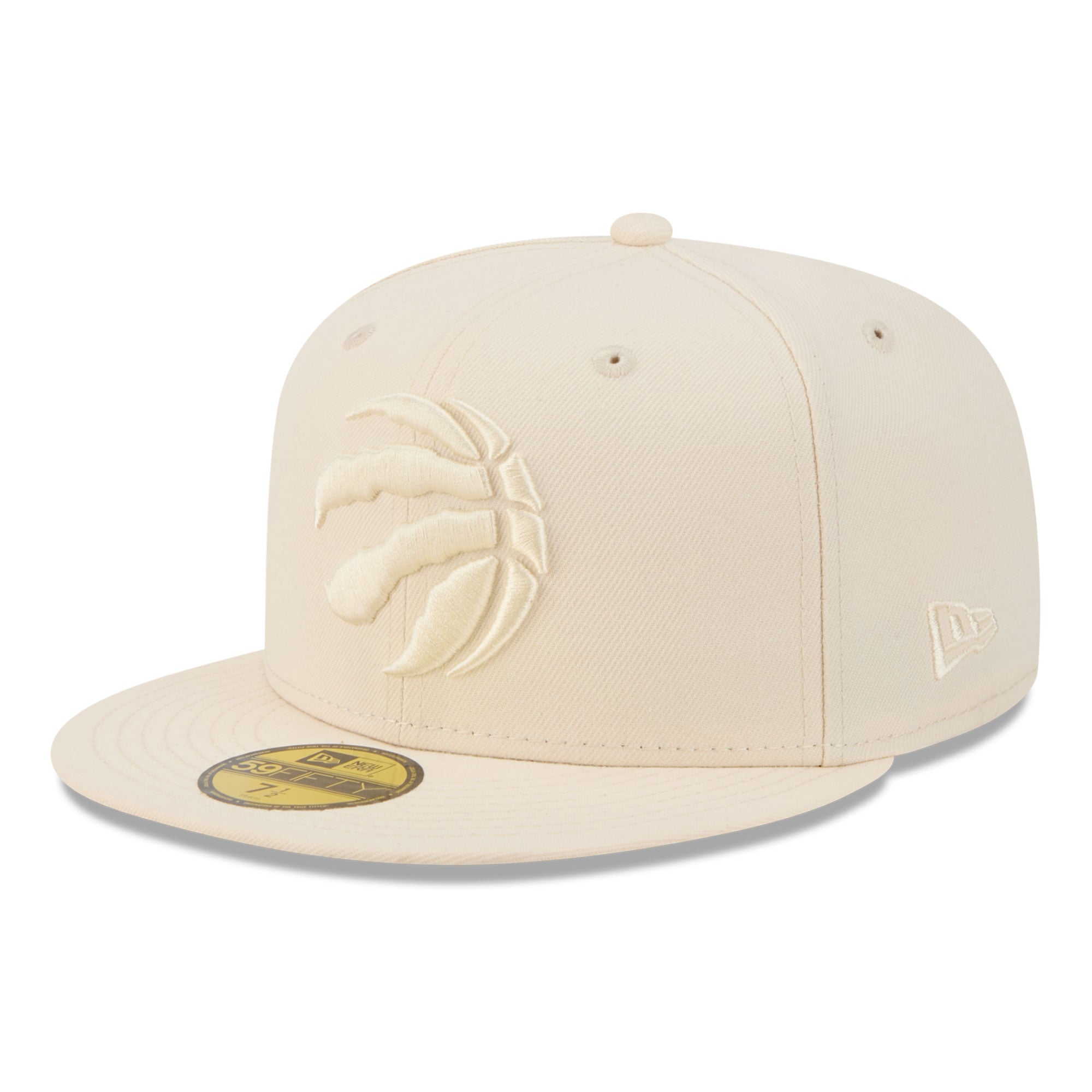 Casquette ajustée New Era 59FIFTY crème pour homme, collection Toronto Raptors.