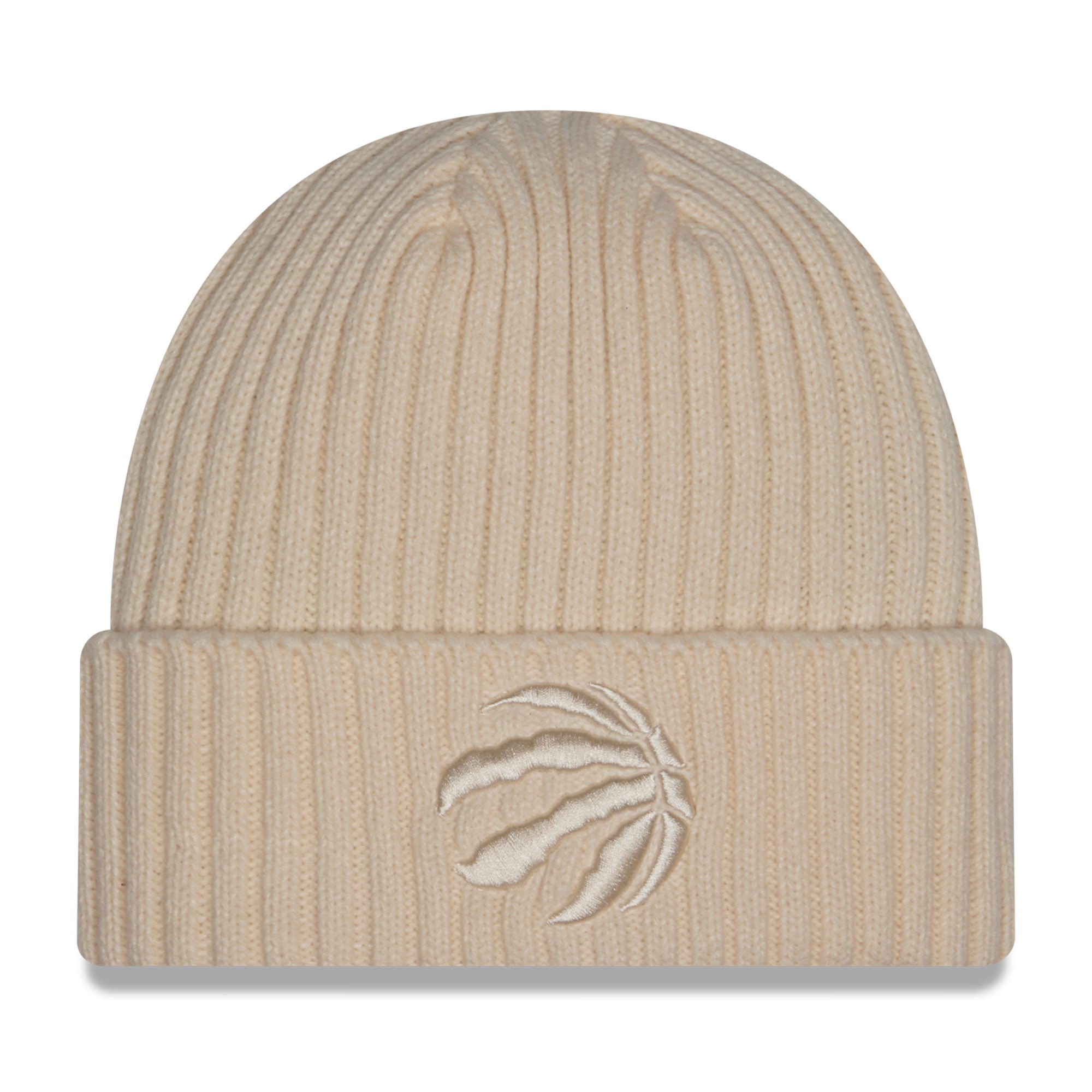 Bonnet à revers New Era crème pour homme, collection Toronto Raptors.
