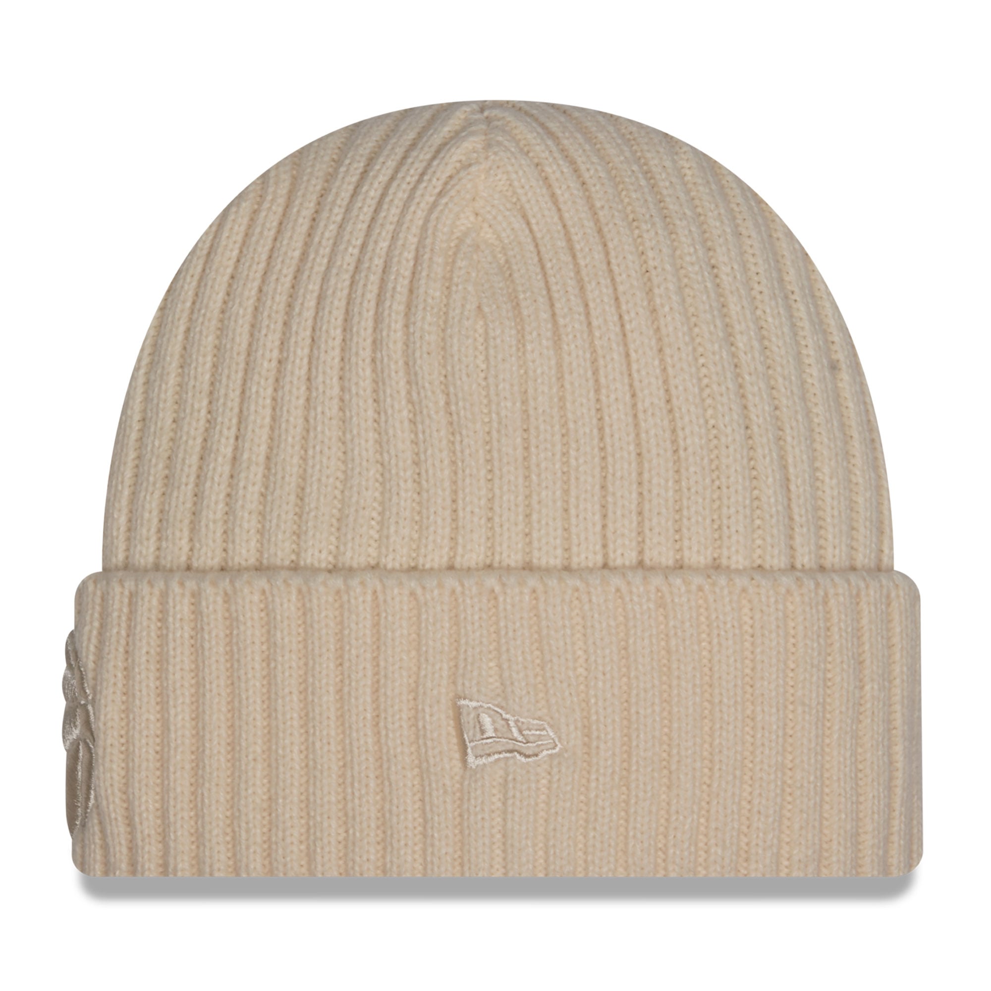 Bonnet à revers New Era crème pour homme, collection Toronto Raptors.