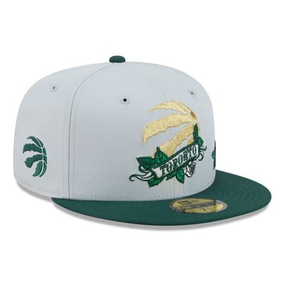  Toronto Raptors New Era Rose Banner 59FIFTY Fitted Hat - Gray/Green