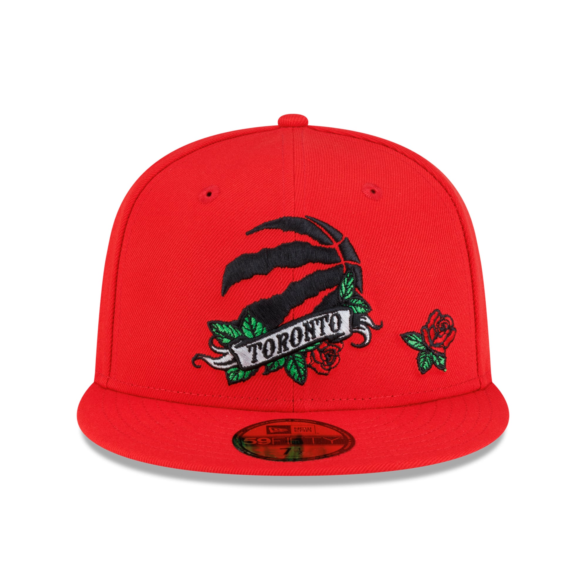 Casquette ajustée New Era 59FIFTY rouge Toronto Raptors Rose Banner pour homme