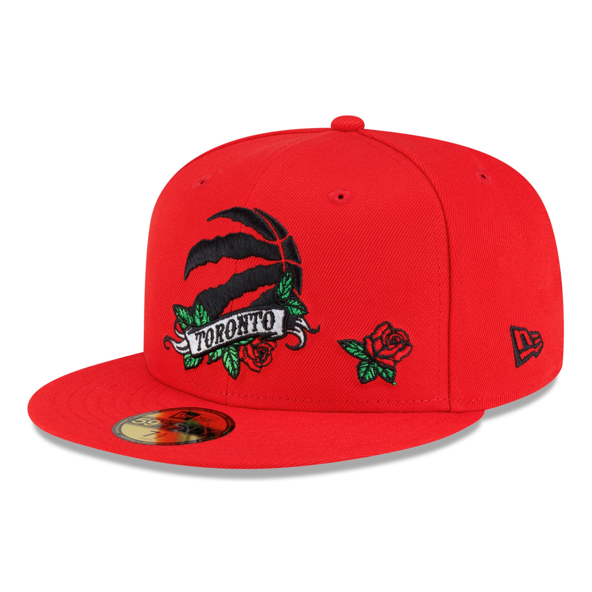 Casquette ajustée New Era 59FIFTY rouge Toronto Raptors Rose Banner pour homme