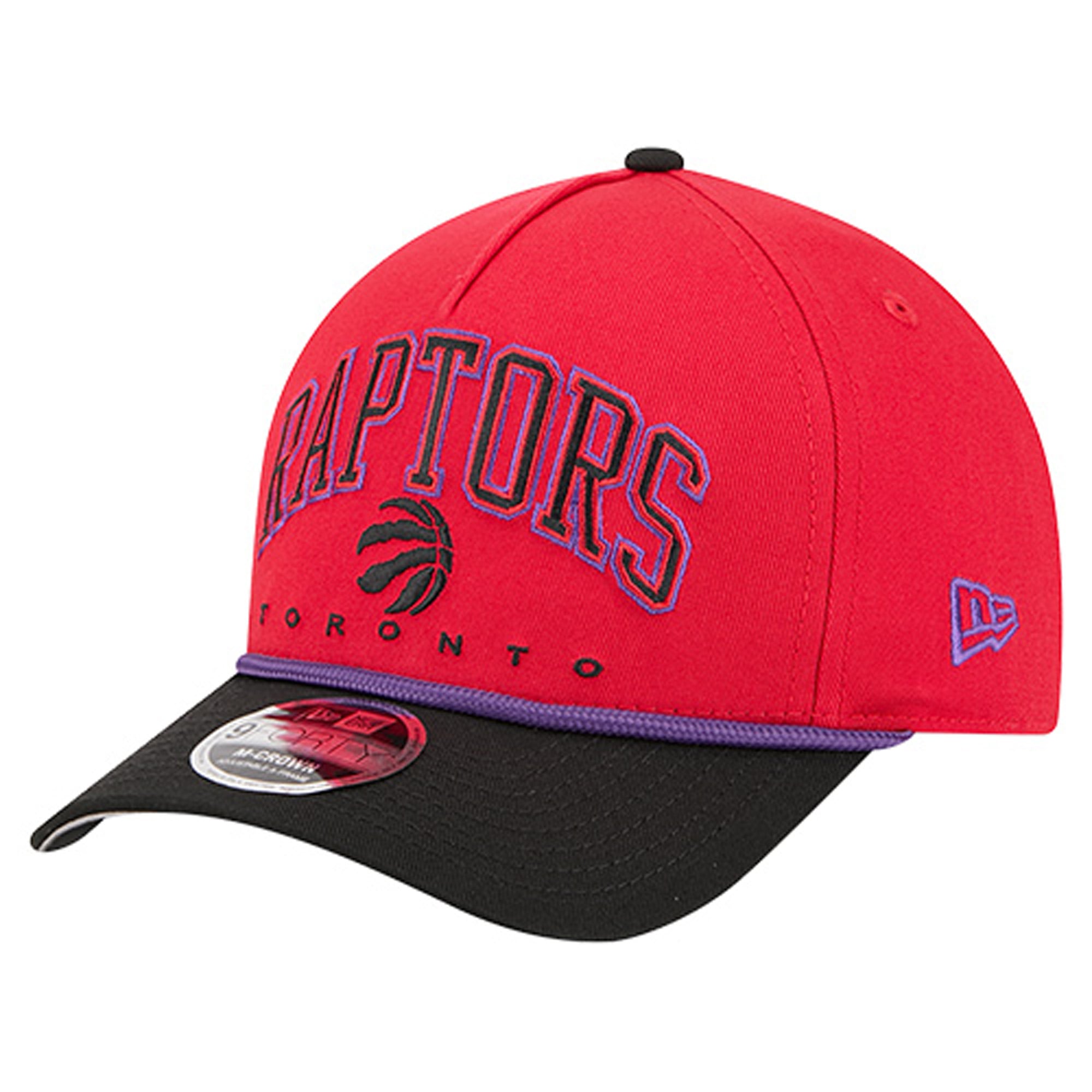 Men's New Era Red/Black Toronto Raptors Arch 9FORTY M-Crown A-Frame Adjustable Hat