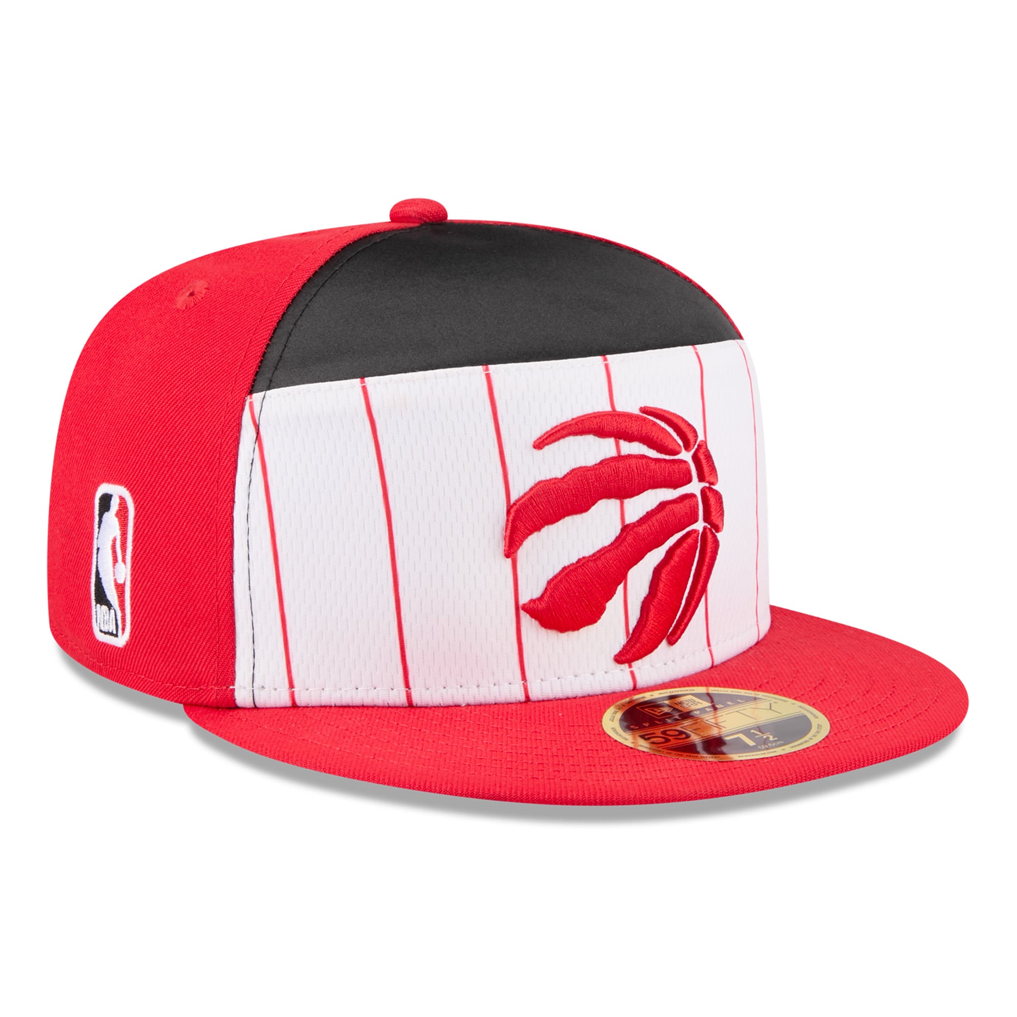 Men's New Era White/Red Toronto Raptors 2025 NBA Tip Off Split Panel 59FIFTY Fitted Hat