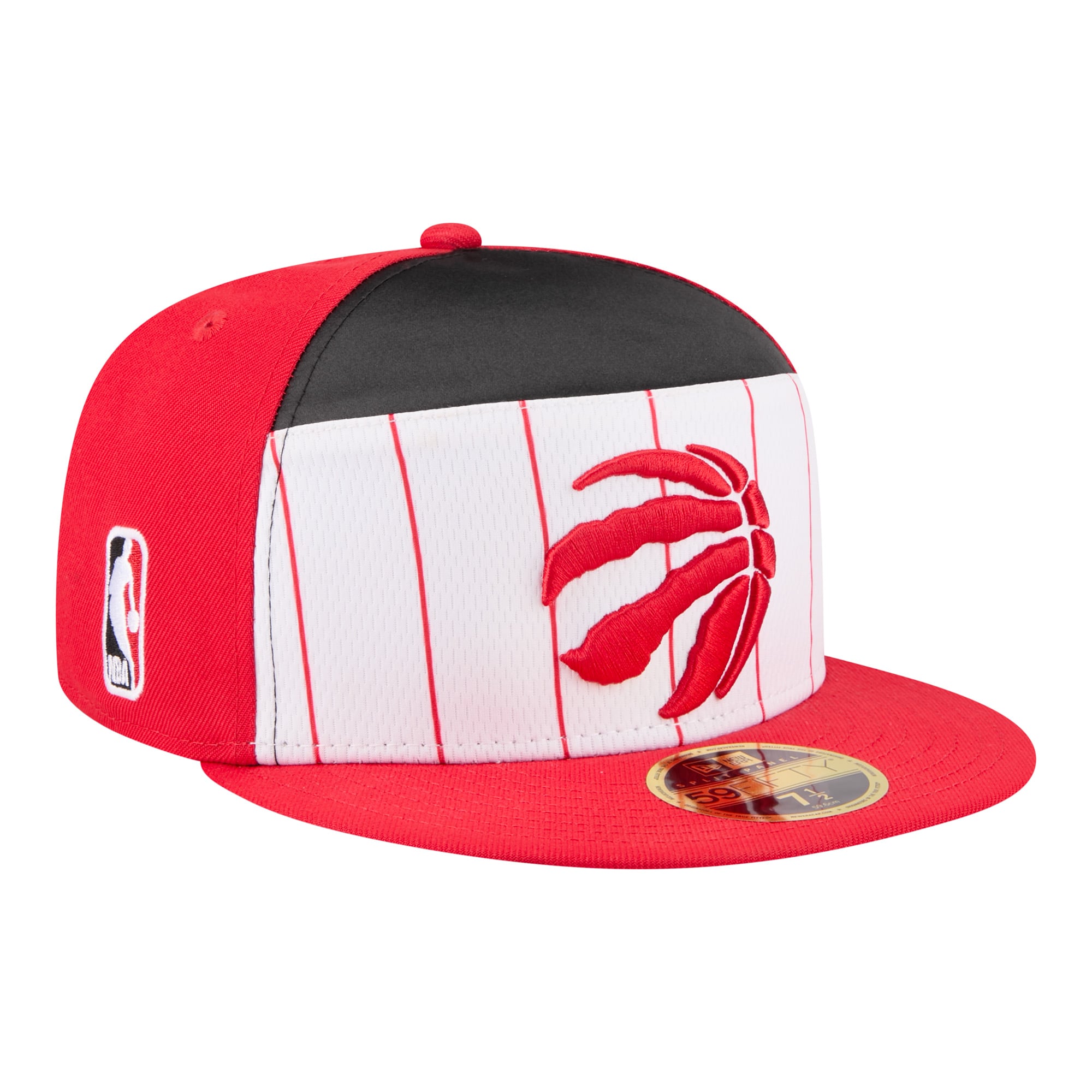 Men's New Era White/Red Toronto Raptors 2025 NBA Tip Off Split Panel 59FIFTY Fitted Hat