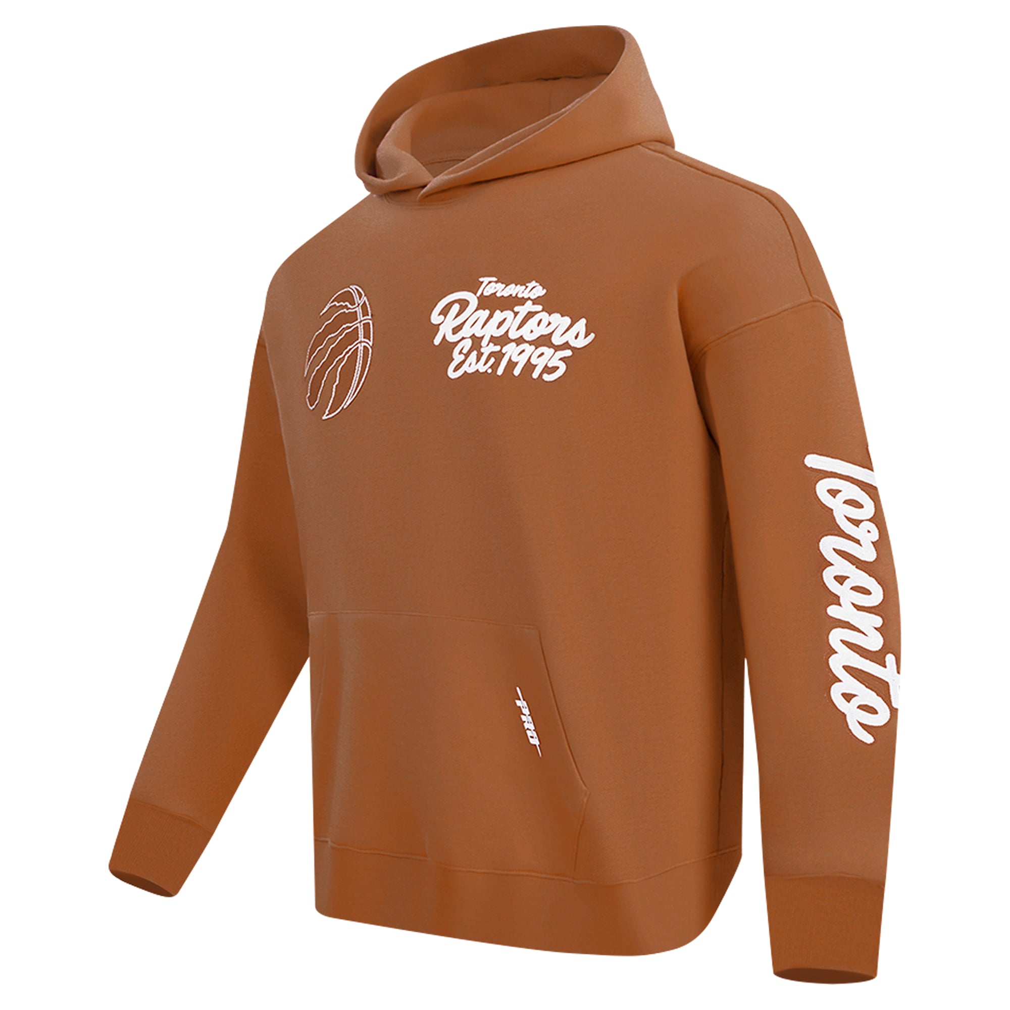 Men's Pro Standard Brown Toronto Raptors Paint the City Drop Shoulder Pullover Hoodie