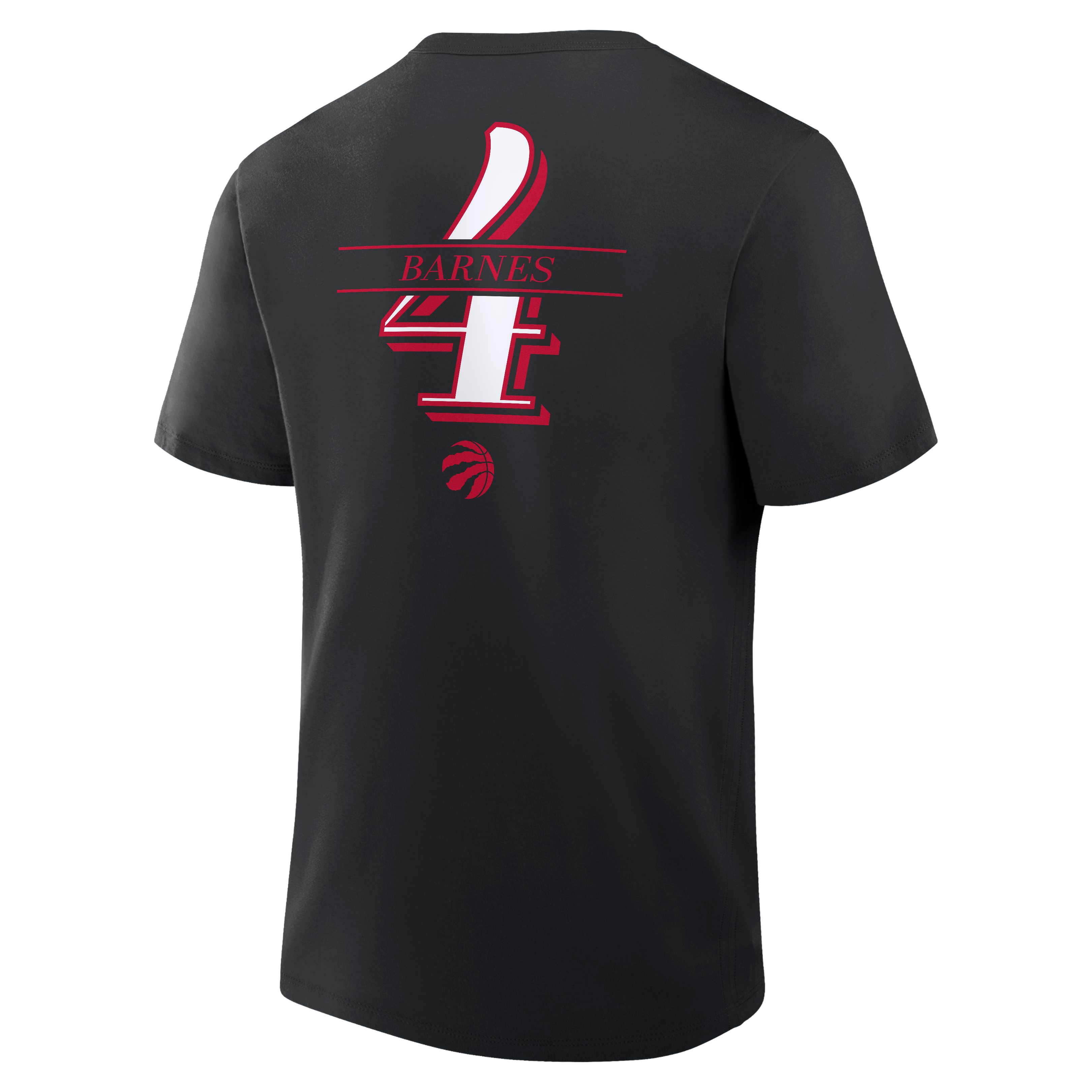 T-shirt noir Scottie Barnes pour homme, Toronto Raptors, avec nom et numéro « In the Paint ».