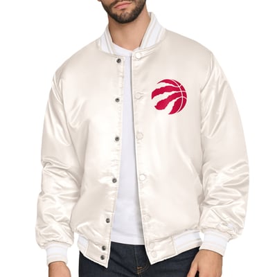 Toronto Raptors Starter Double Team Satin Varsity Full-Snap Jacket - Cream