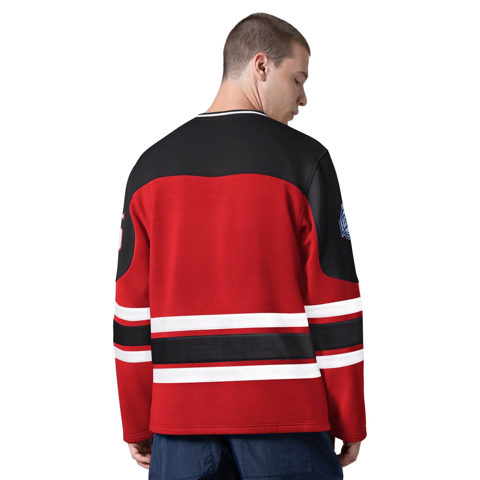T-shirt à manches longues et col en V Starter rouge Toronto Raptors pour homme