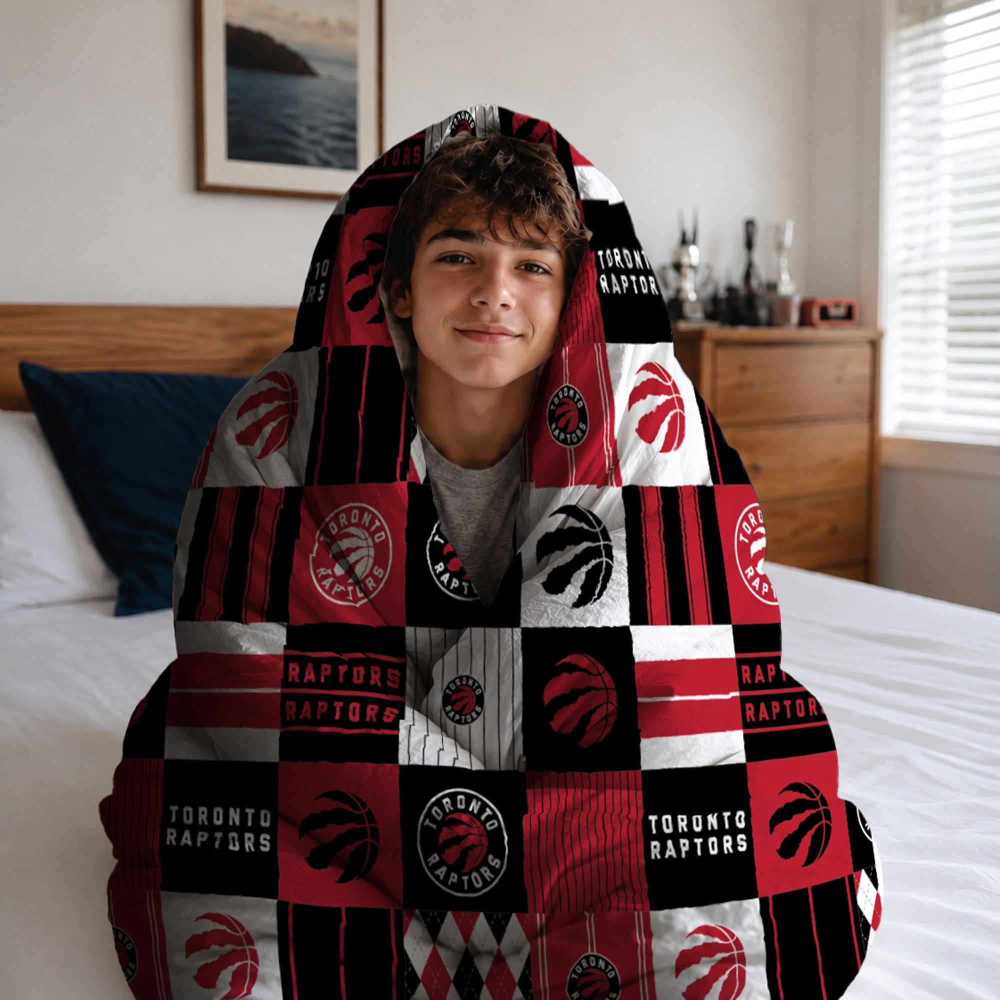Ensemble de literie deux pièces Pegasus Toronto Raptors Patchwork Plaid pour lit simple/simple XL