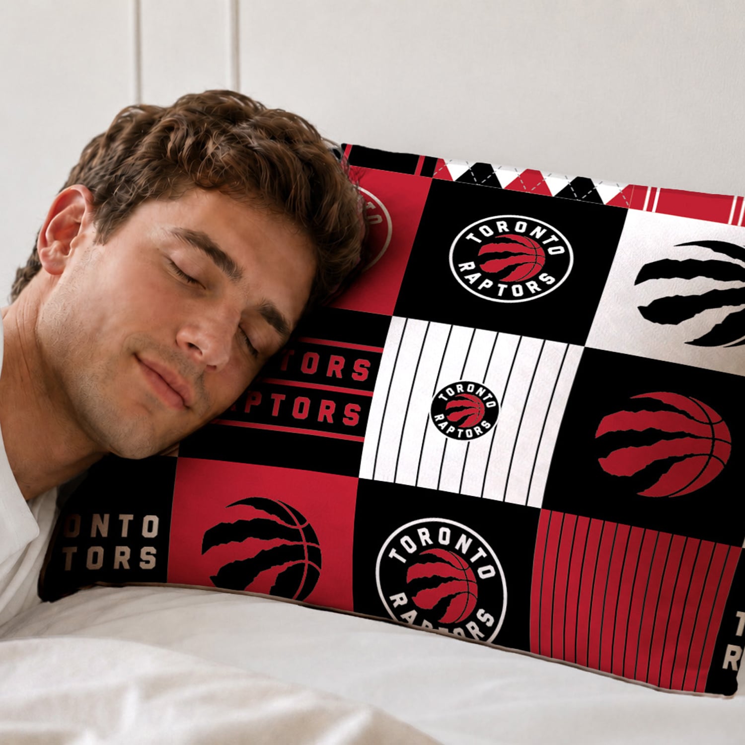 Ensemble de literie deux pièces Pegasus Toronto Raptors Patchwork Plaid pour lit simple/simple XL