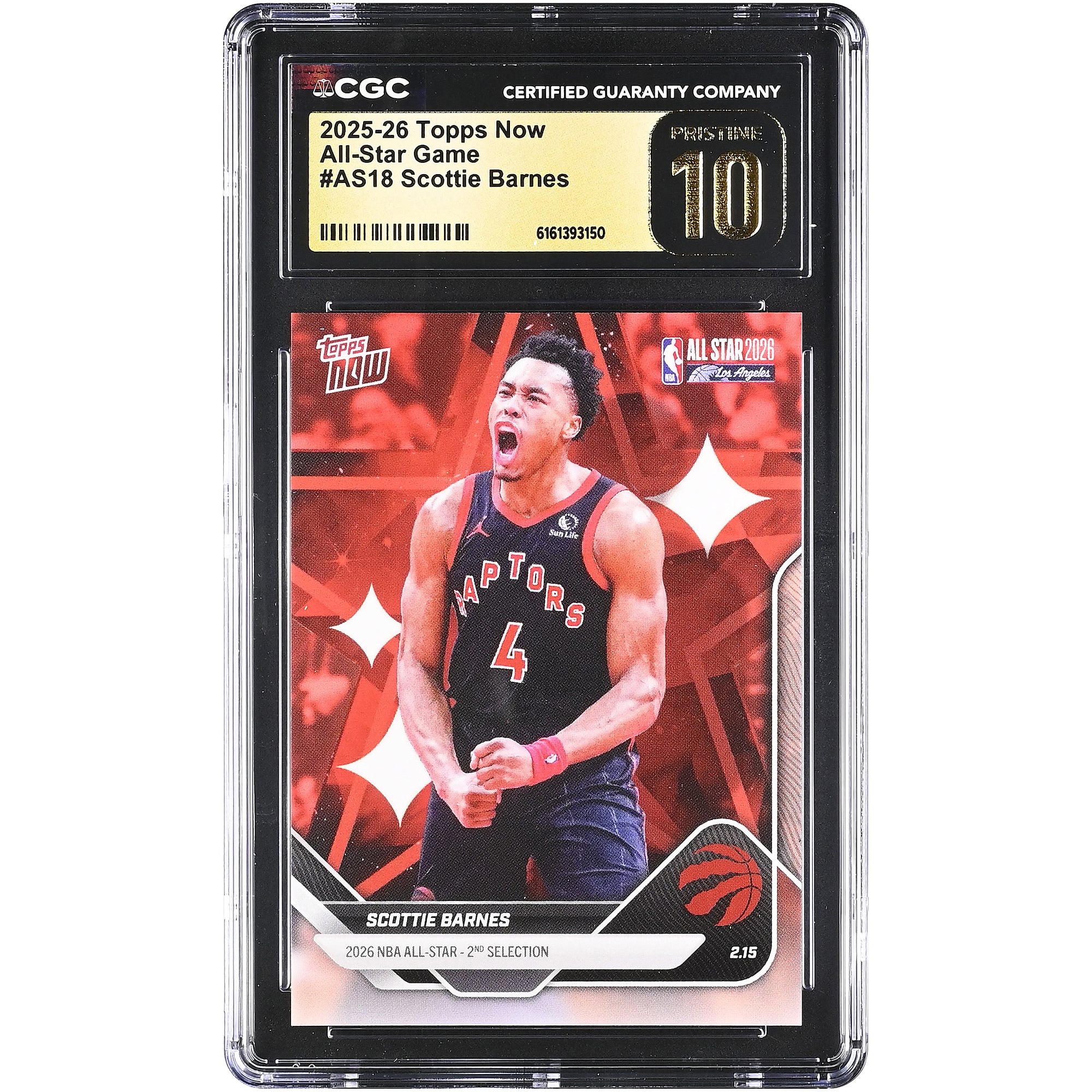 Scottie Barnes Toronto Raptors 2025-26 Topps Now All-Star Game #AS18 CGC Authenticated PRISTINE 10 Card