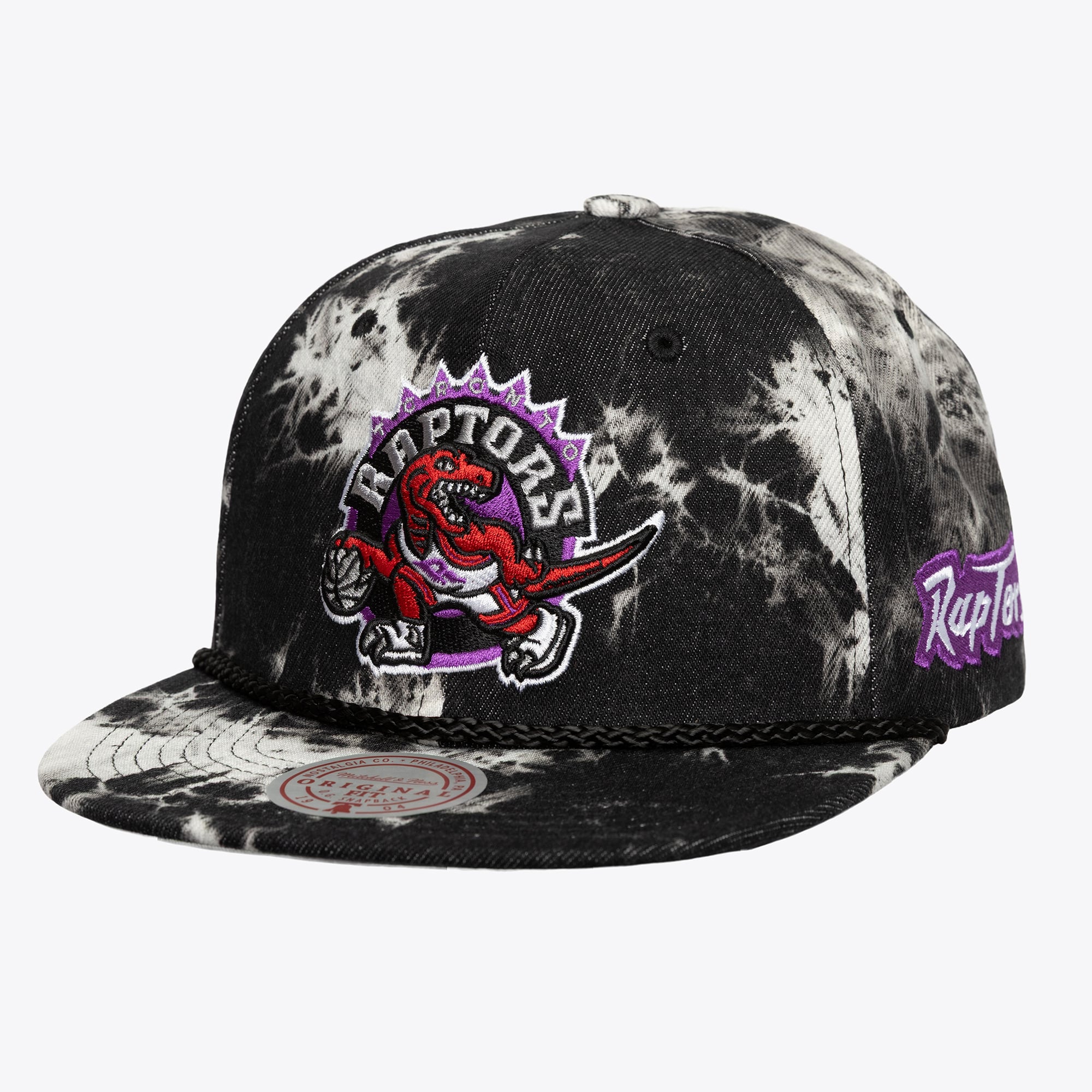 Toronto Raptors Black Hardwood Classics Drop Acid Snapback Hat