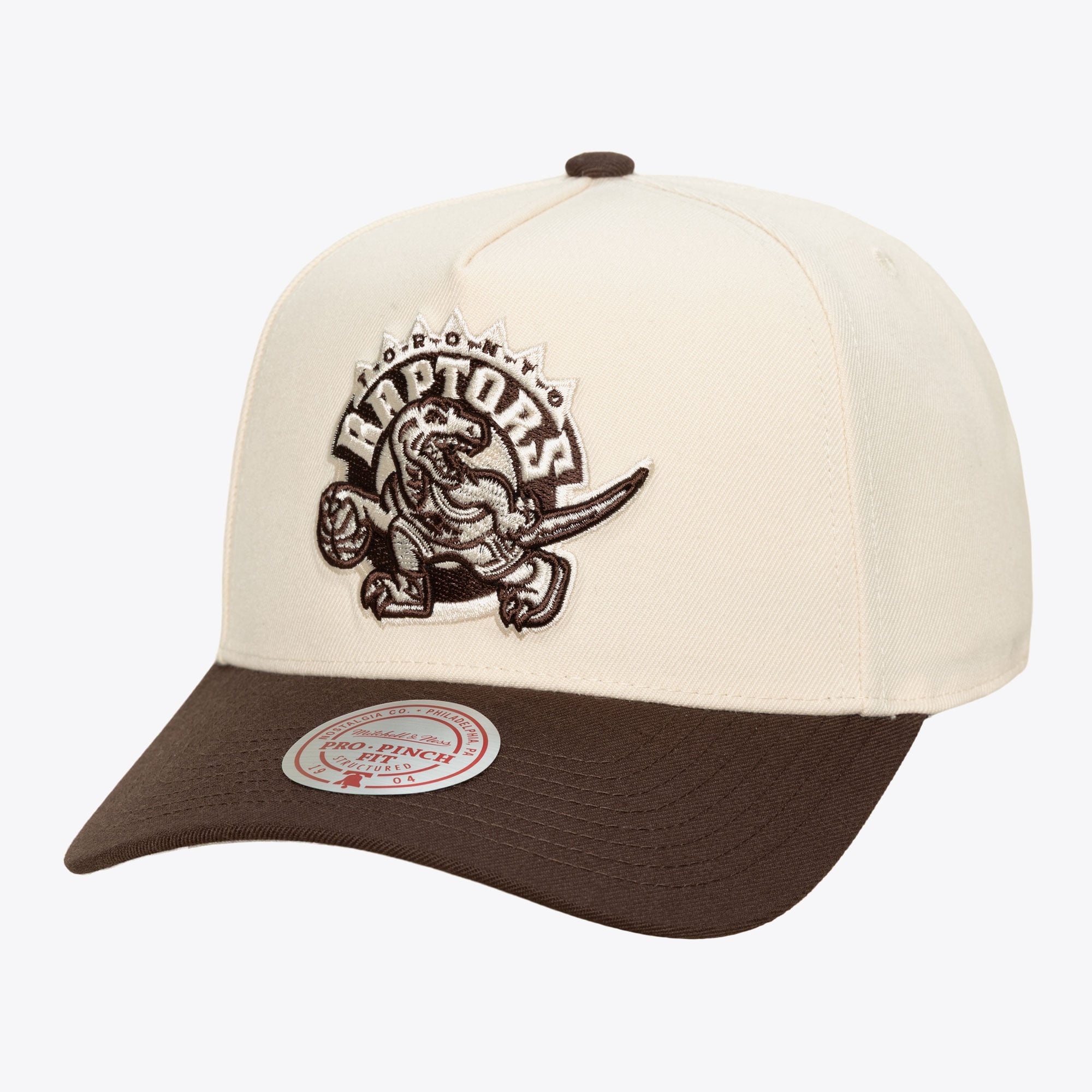 Toronto Raptors Cream & Brown Hardwood Classics Pro Pinch Snapback Hat