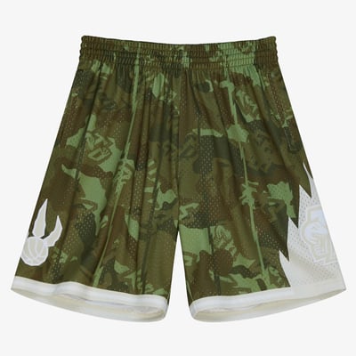 Toronto Raptors Mitchell & Ness 1998 Ghost Camo Swingman Shorts - Green - Mens
