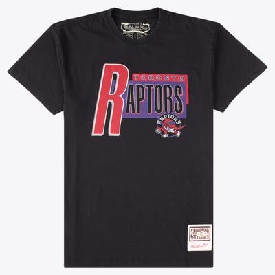 Toronto Raptors Mitchell & Ness Centre Circle T-Shirt - Black - Mens