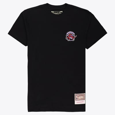Toronto Raptors Mitchell & Ness Embroidered Logo T-Shirt – Black – Mens