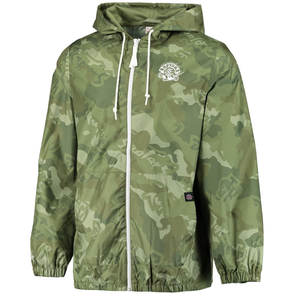Toronto Raptors NBA Ghost Green Camo Windbreaker By Mitchell & Ness - Mens