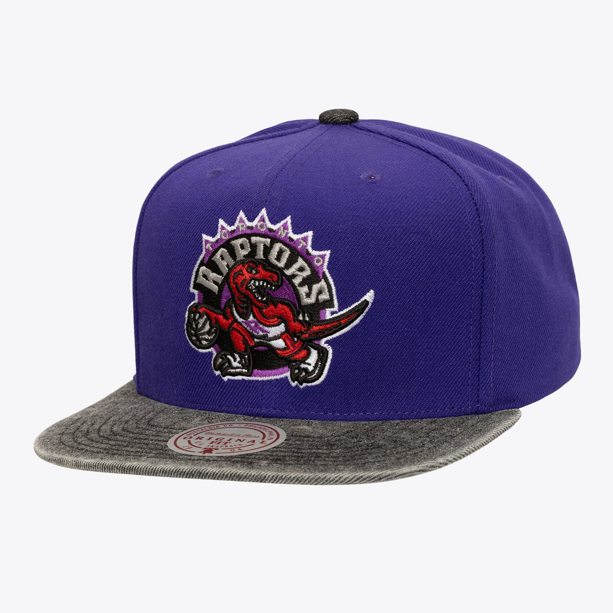 Toronto Raptors Purple Hardwood Classics Denim Patchwork Snapback Hat