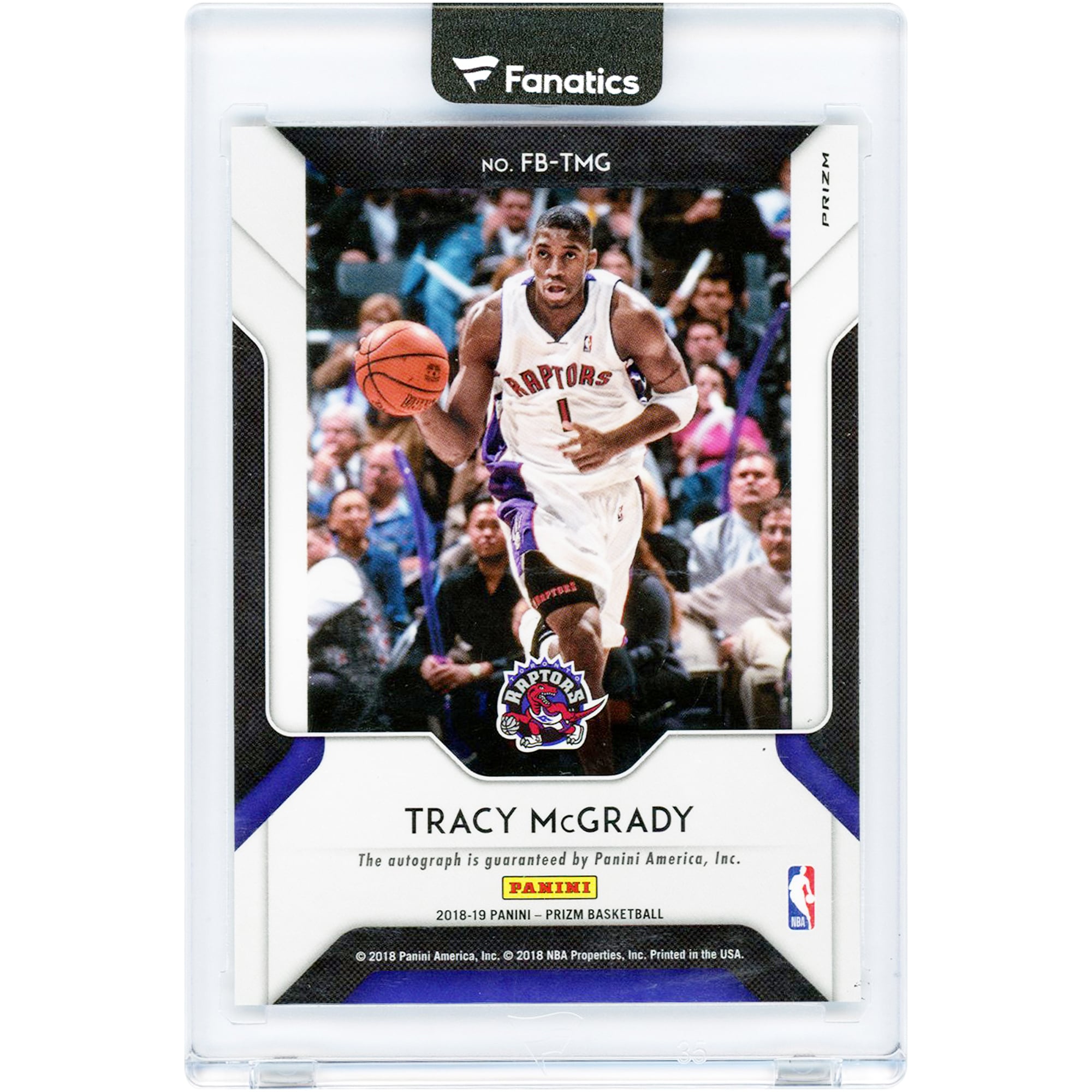 Carte autographiée de Tracy McGrady (Ractors de Toronto) 2018-19 Panini Prizm Fast Break Prizm #FB-TMG