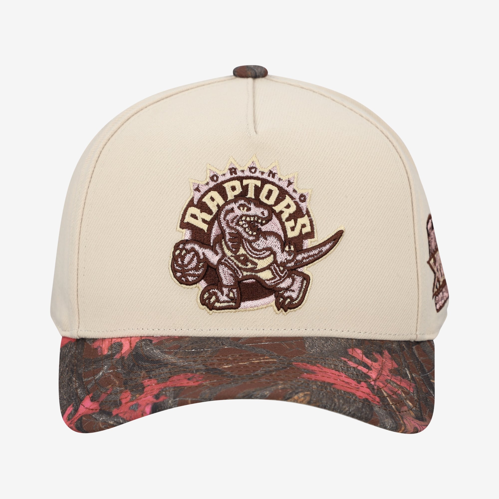 Casquette unisexe Mitchell & Ness crème Toronto Raptors Hardwood Classics automne rose Pro