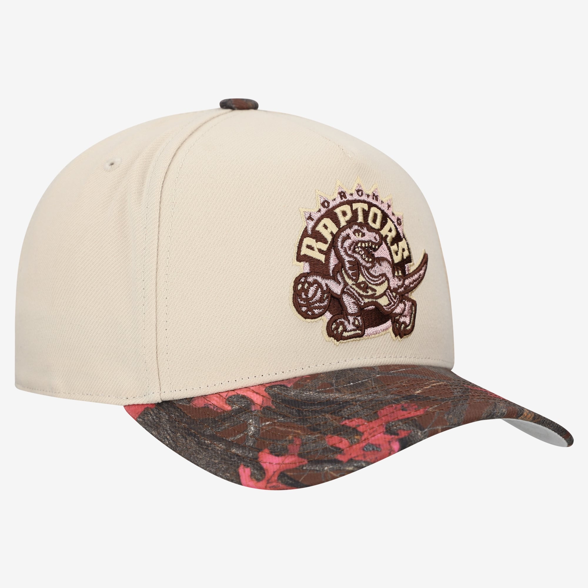 Casquette unisexe Mitchell & Ness crème Toronto Raptors Hardwood Classics automne rose Pro