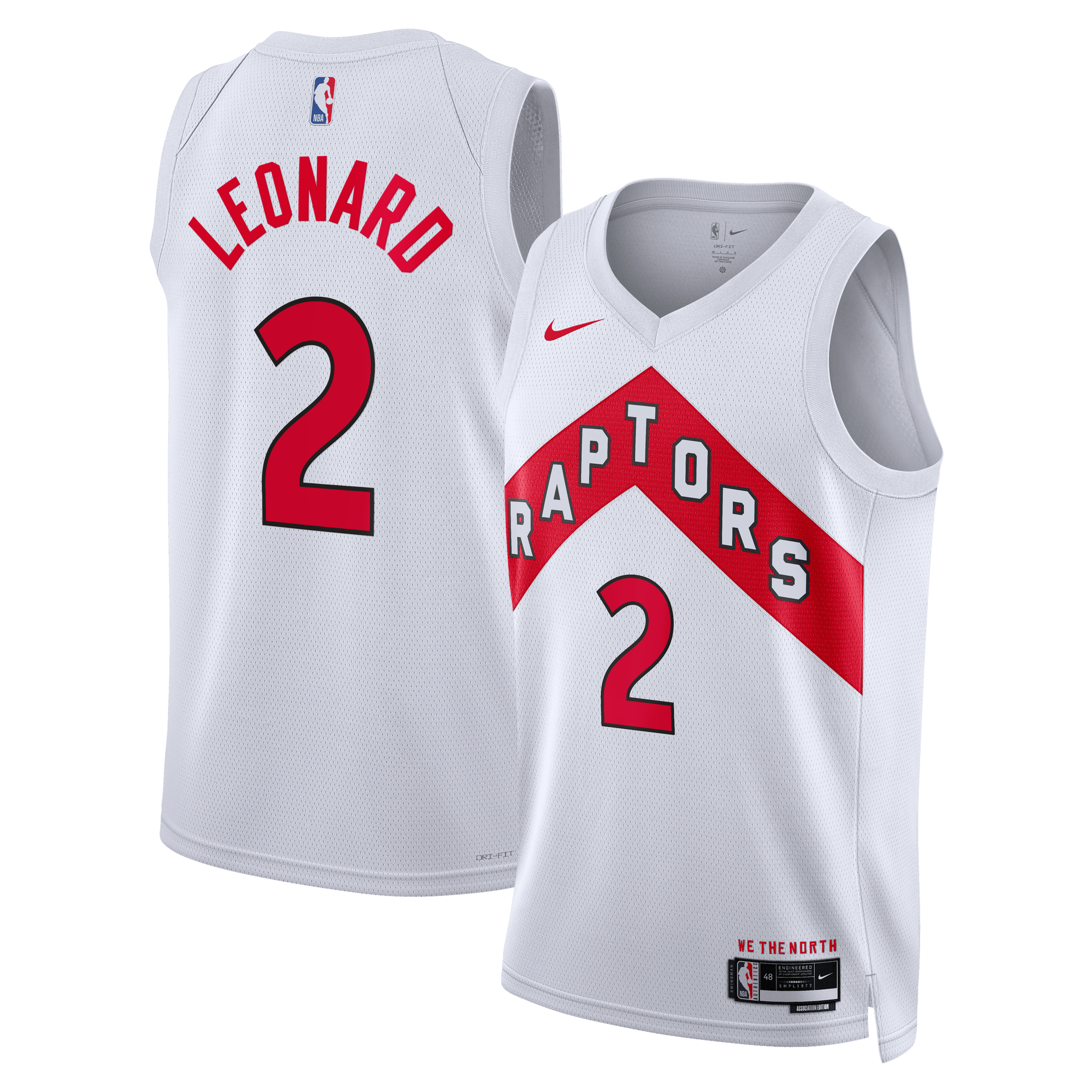Maillot unisexe Nike Kawhi Leonard blanc Toronto Raptors Swingman - Édition Association