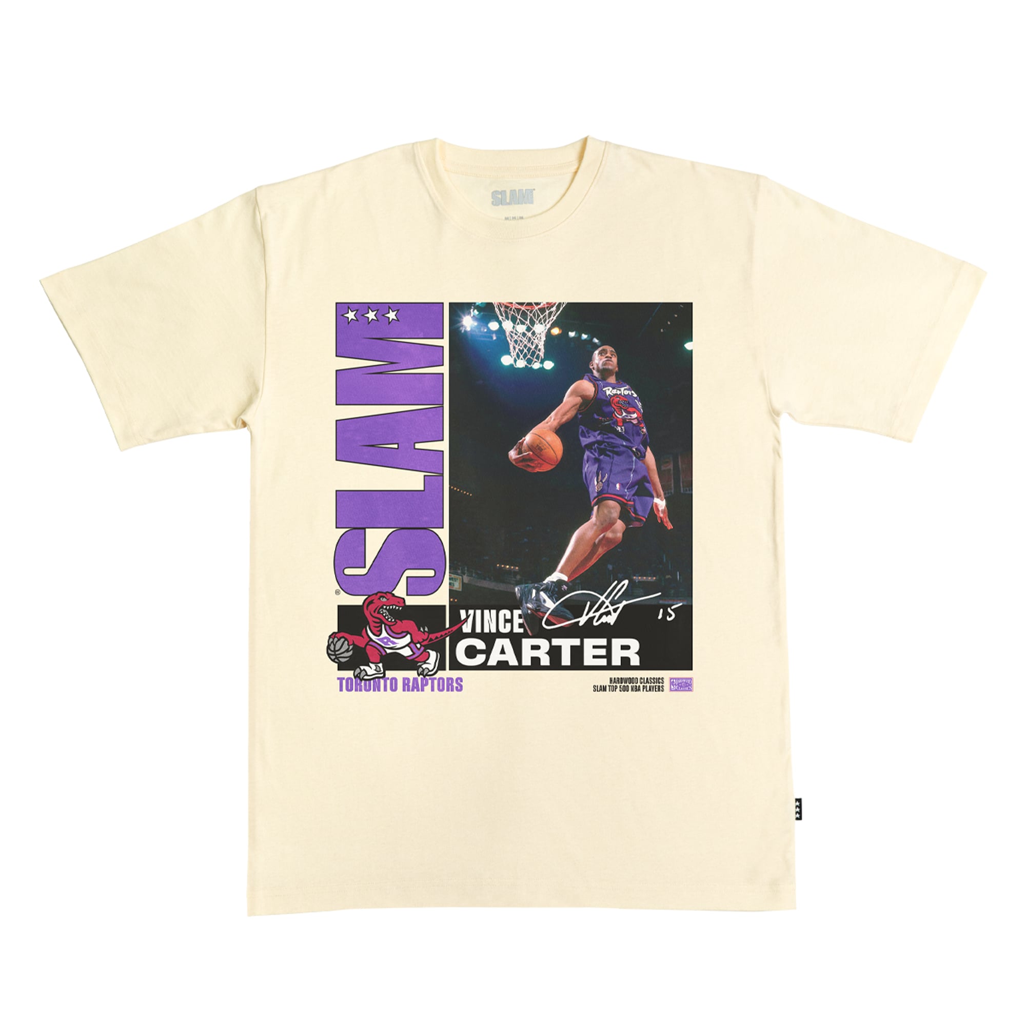 T-shirt unisexe épais SLAM Vince Carter crème Toronto Raptors Top 500