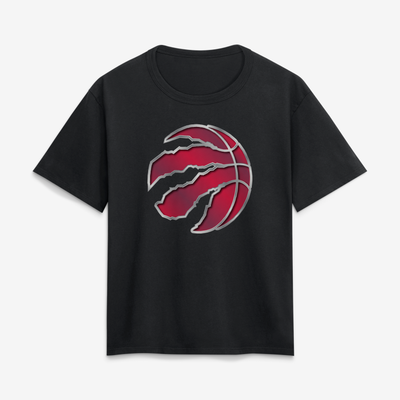 Toronto Raptors Women's Metallic Mascot T-Shirt - Black