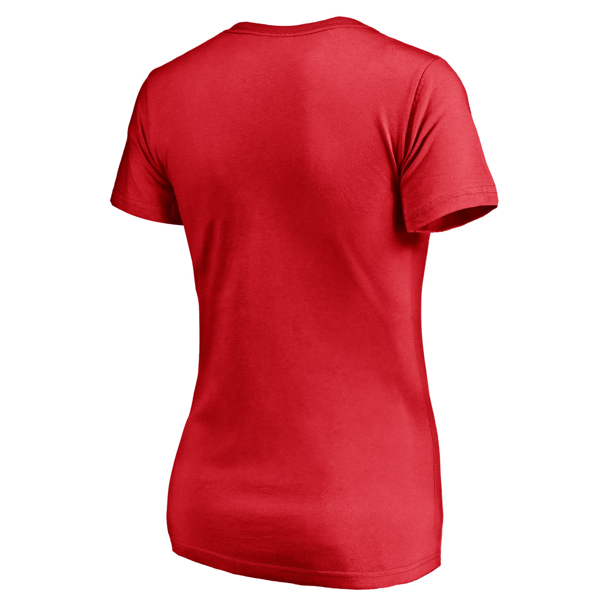 T-shirt à col en V rouge pour femmes des Raptors de Toronto, motif dents acérées