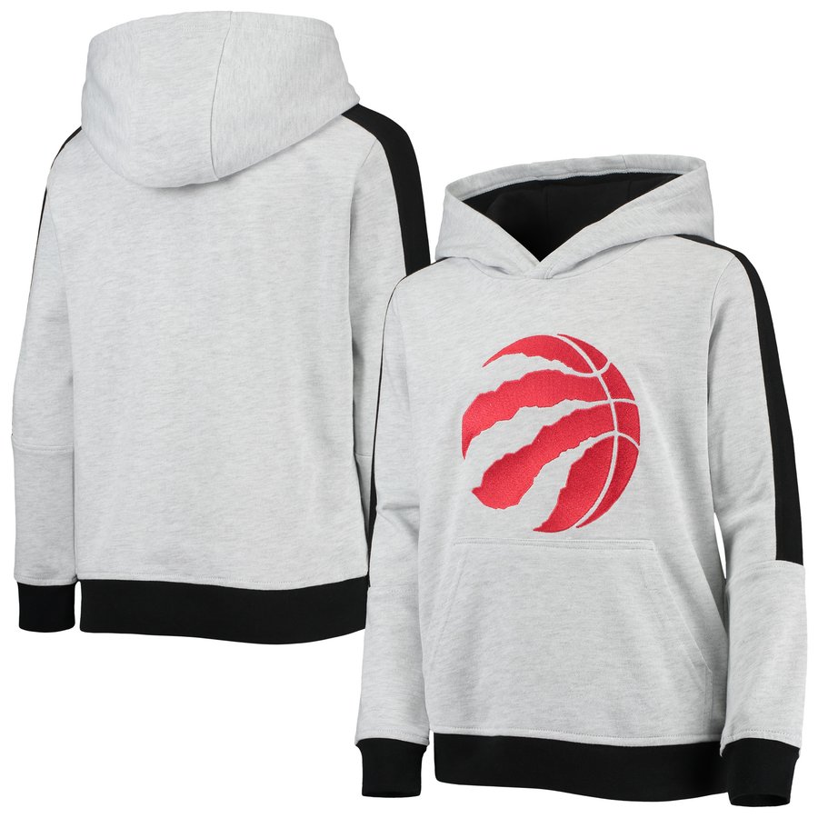 Youth Heathered Gray Toronto Raptors Lived In Pullover Hoodie