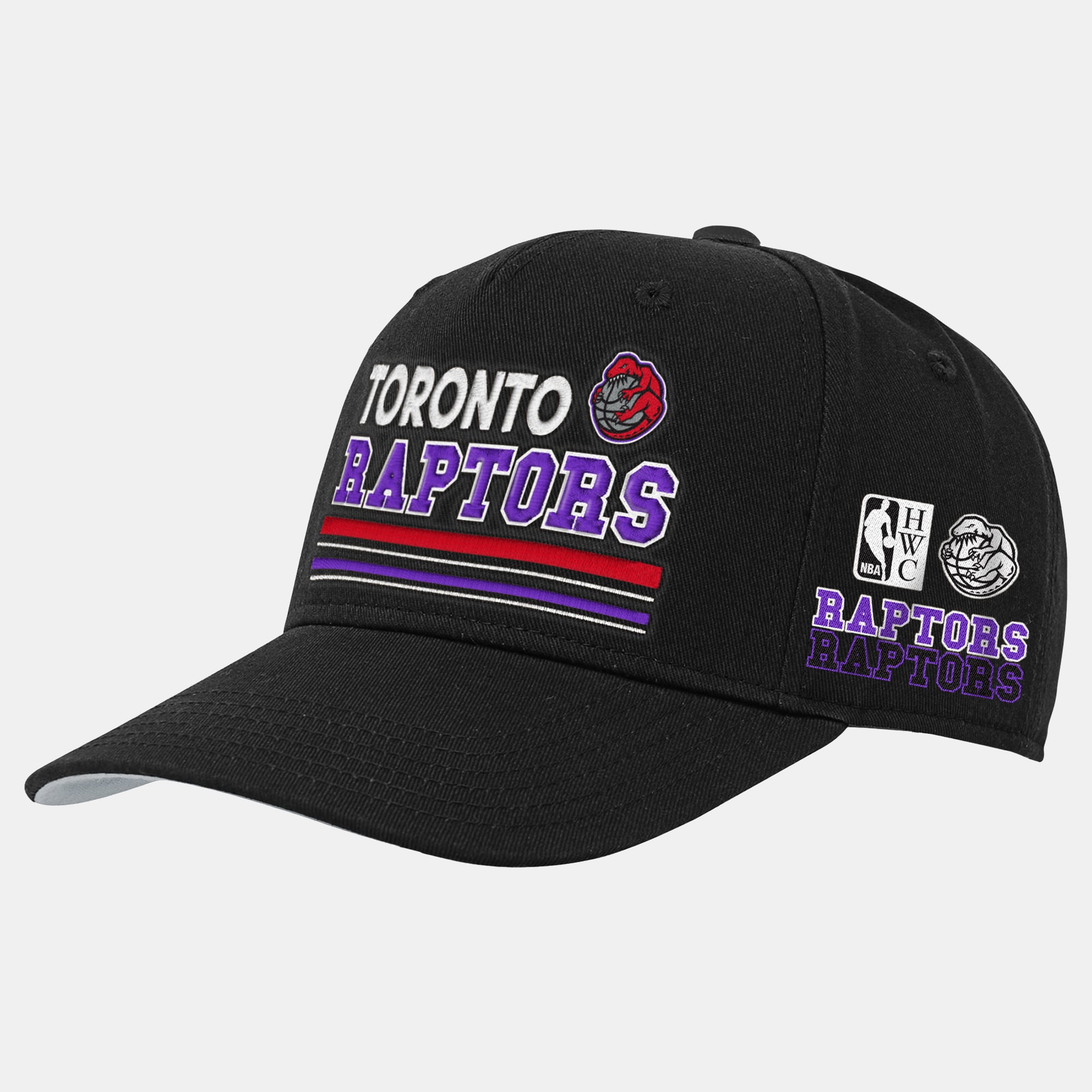 Youth Mitchell & Ness  Black Toronto Raptors Triple Play Pro Pinch Adjustable Hat