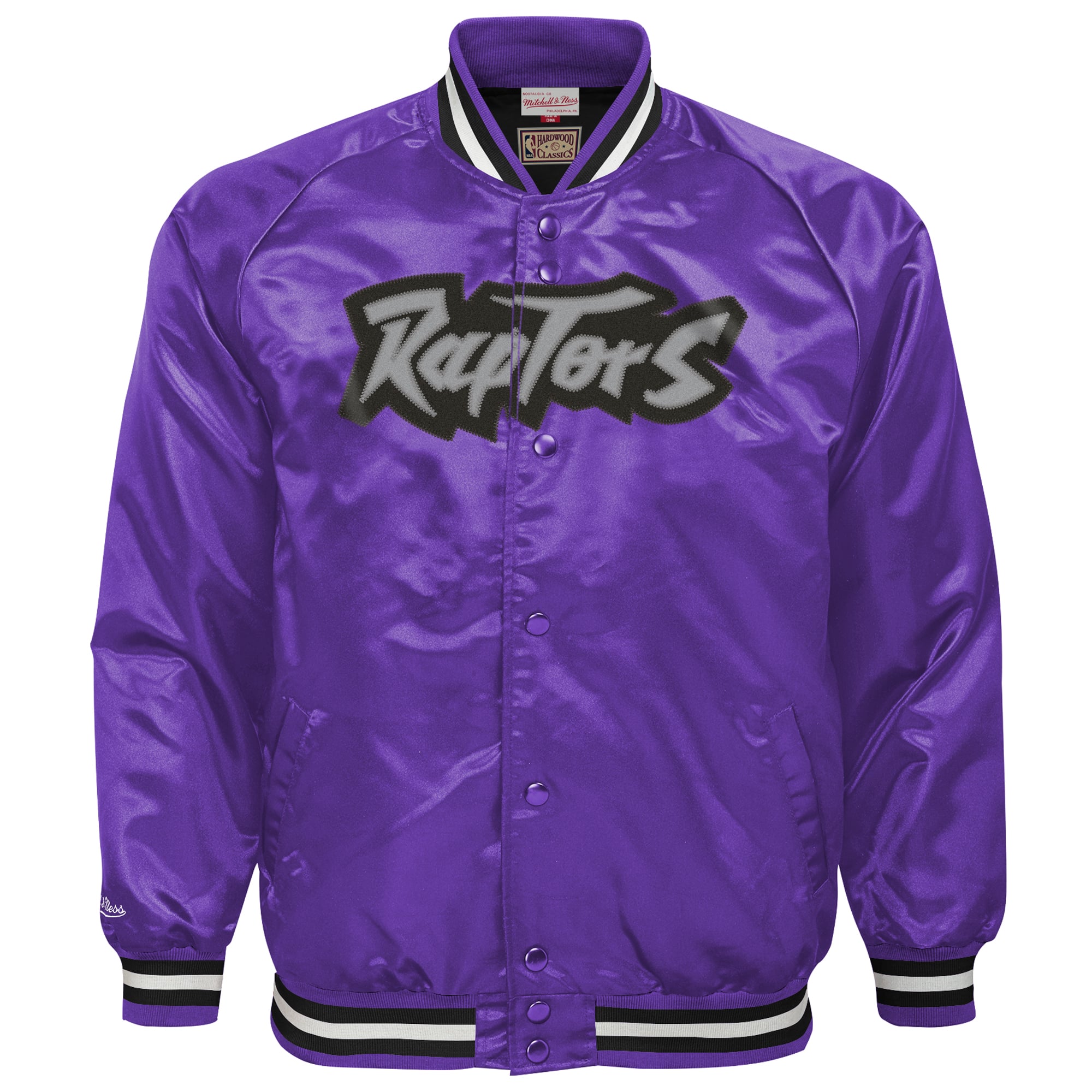 Youth Mitchell & Ness Purple Toronto Raptors Lightweight Satin Raglan Full-Snap Jacket