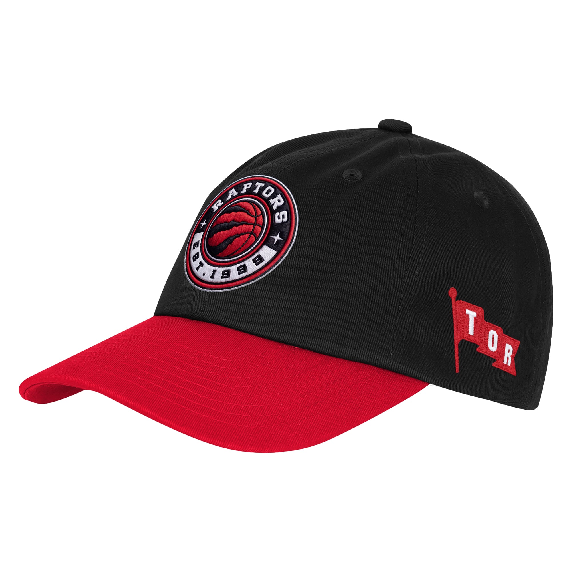Youth Outerstuff Black/Red Toronto Raptors Honor Dad Adjustable Hat