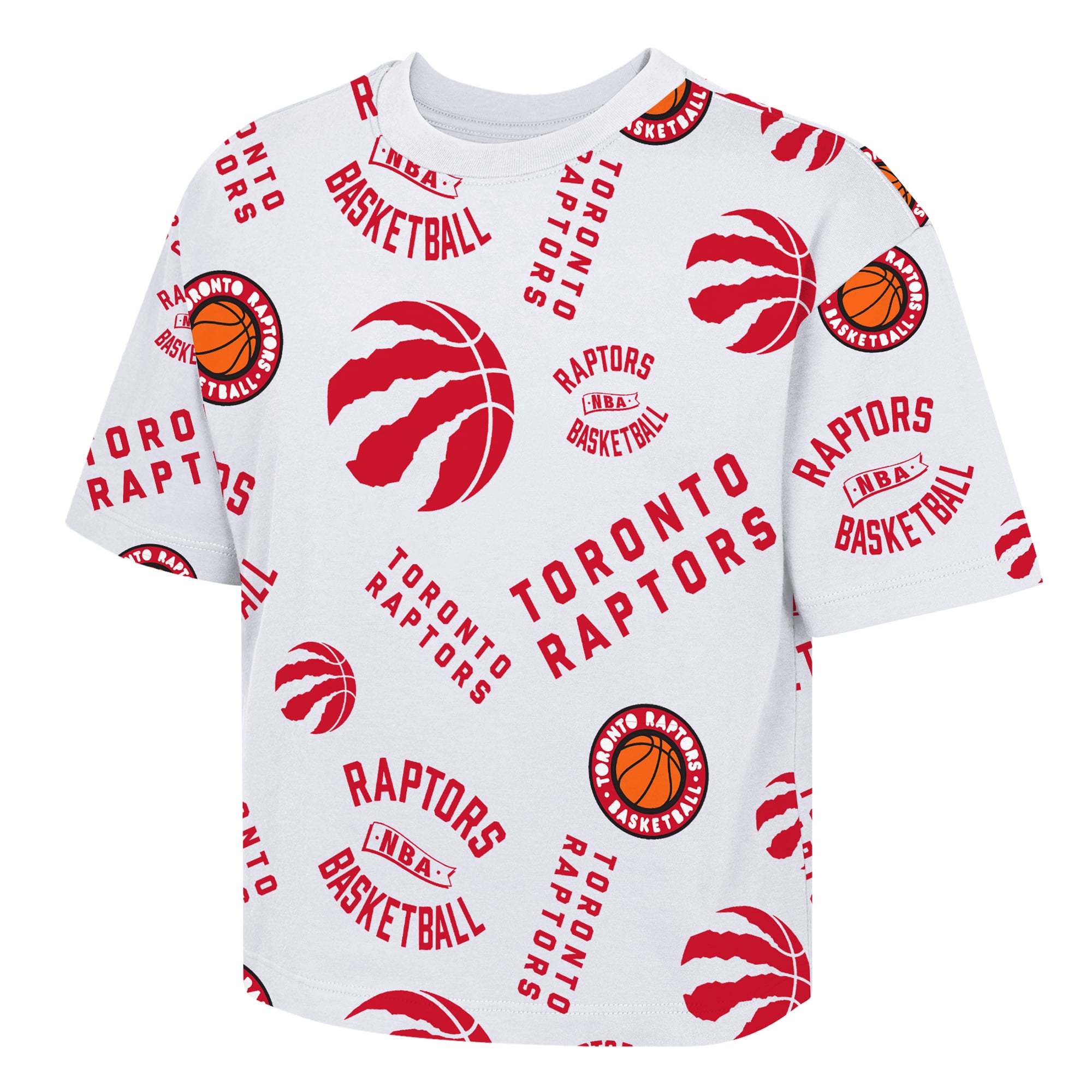 Youth Outerstuff  White Toronto Raptors Hot Stepper Boxy T-Shirt