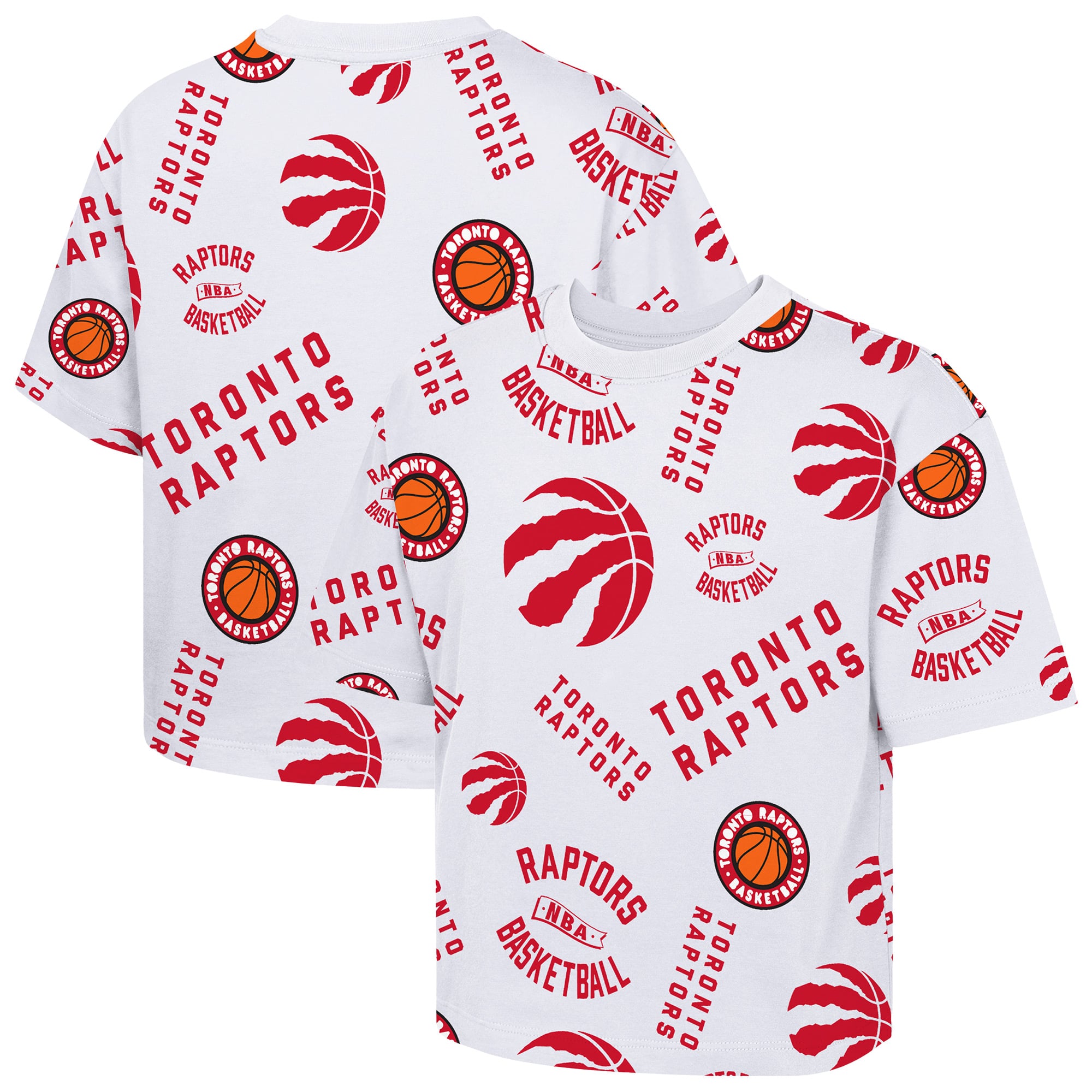 Youth Outerstuff  White Toronto Raptors Hot Stepper Boxy T-Shirt