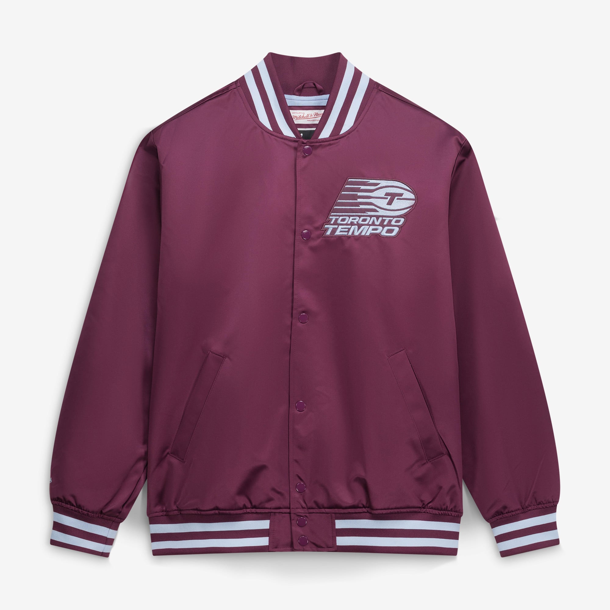 Men's Mitchell & Ness Bordeaux Toronto Tempo Lightweight Satin Jacket