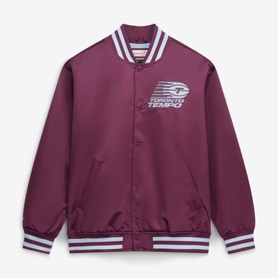  Toronto Tempo Mitchell & Ness Lightweight Satin Jacket - Bordeaux