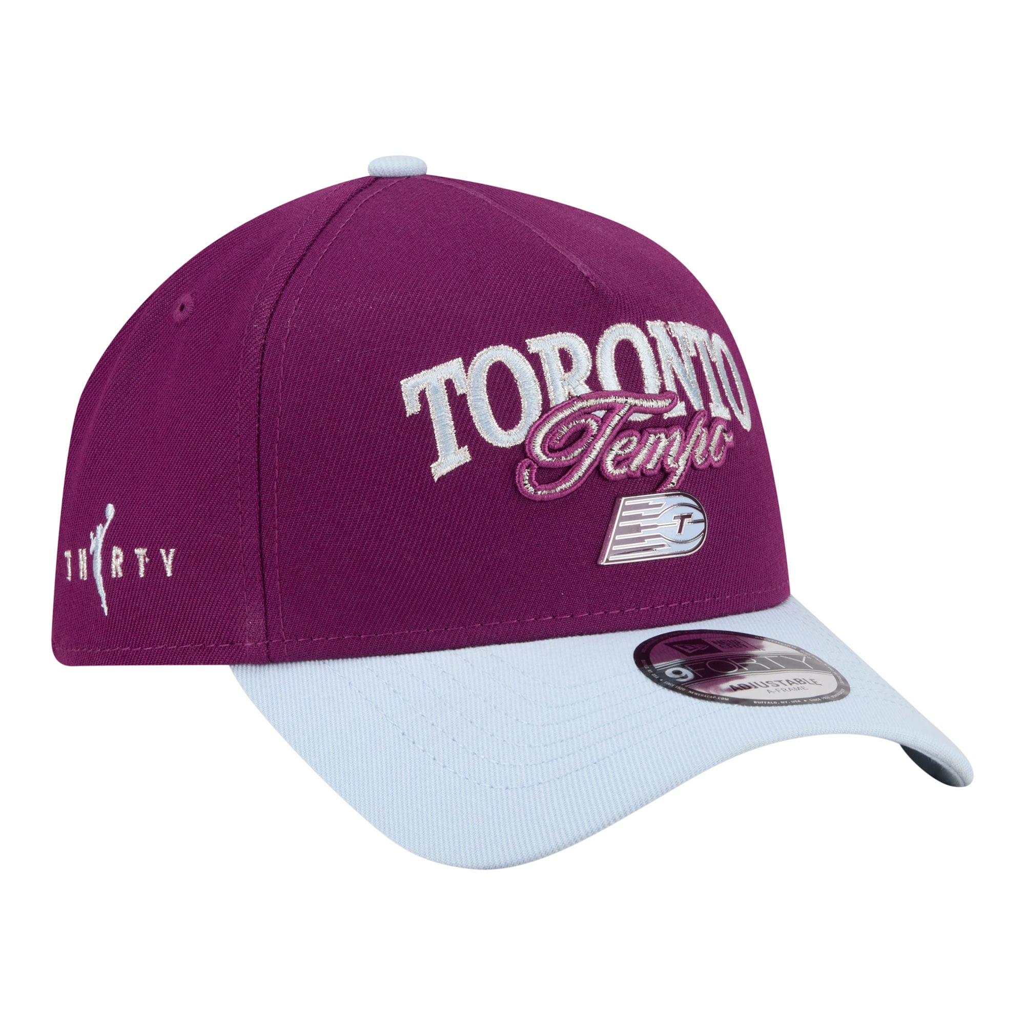 Men's New Era Bordeaux/Hydrogen Blue Toronto Tempo Tip-Off A-Frame 9FORTY Adjustable Hat