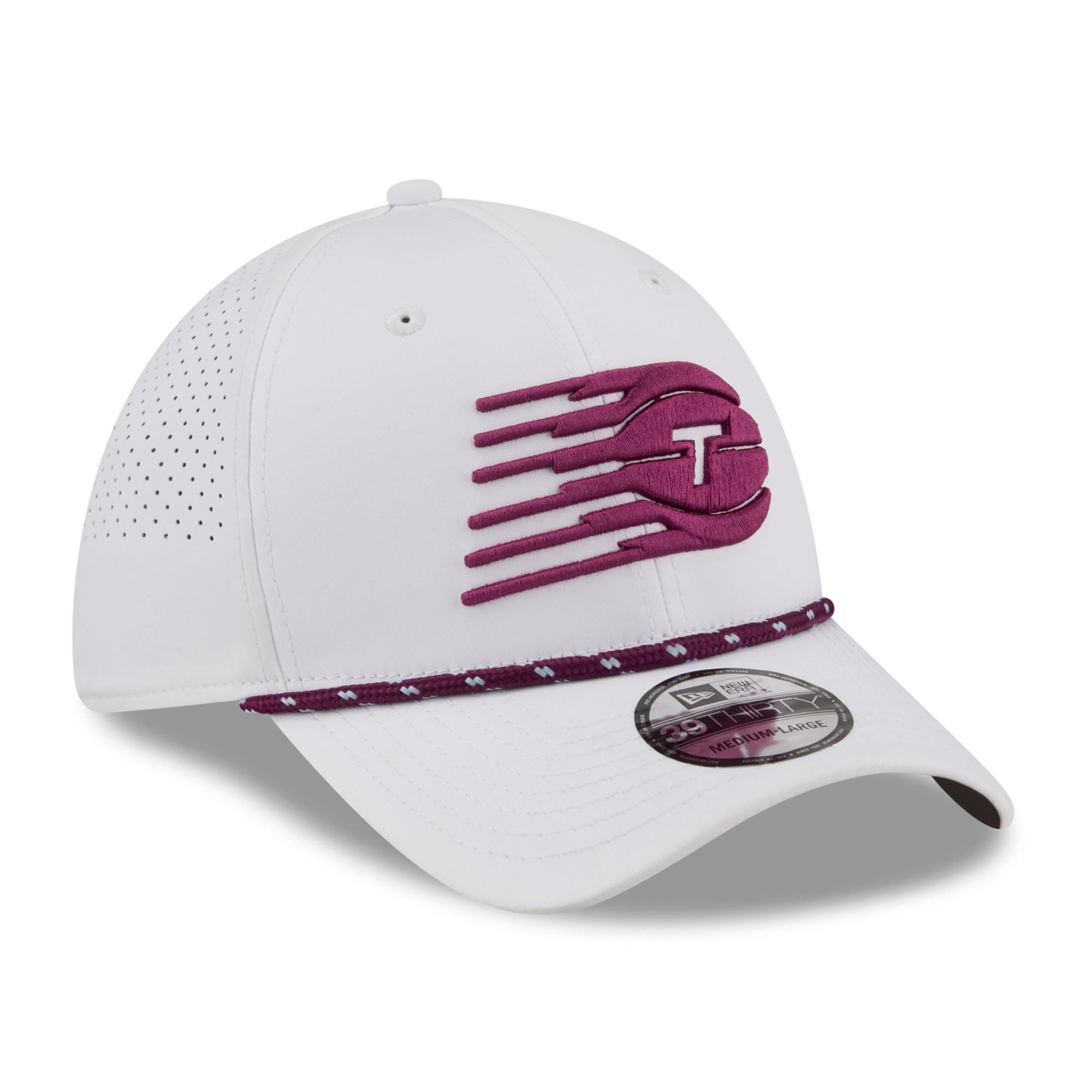 Men's New Era White Toronto Tempo Perf 39THIRTY Flex Hat